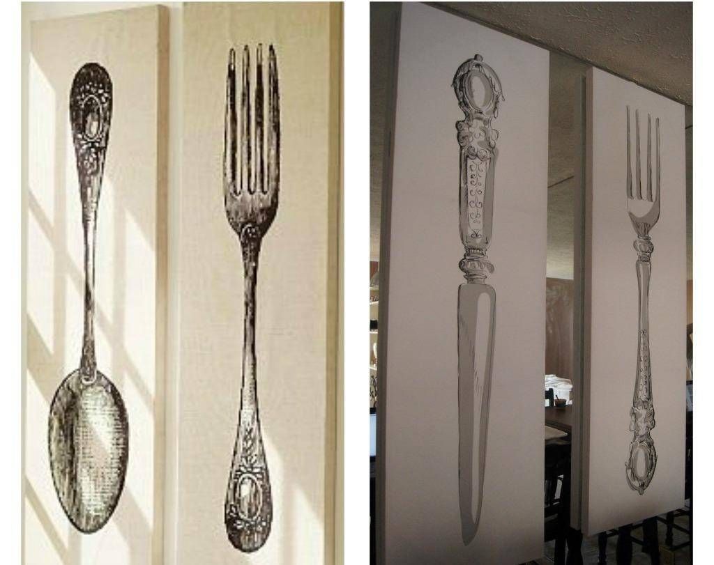 Wall Decor: Best Of Big Spoon And Fork Wall Decor Kitchen Wall Regarding Most Recently Released Giant Fork And Spoon Wall Art (View 3 of 25)