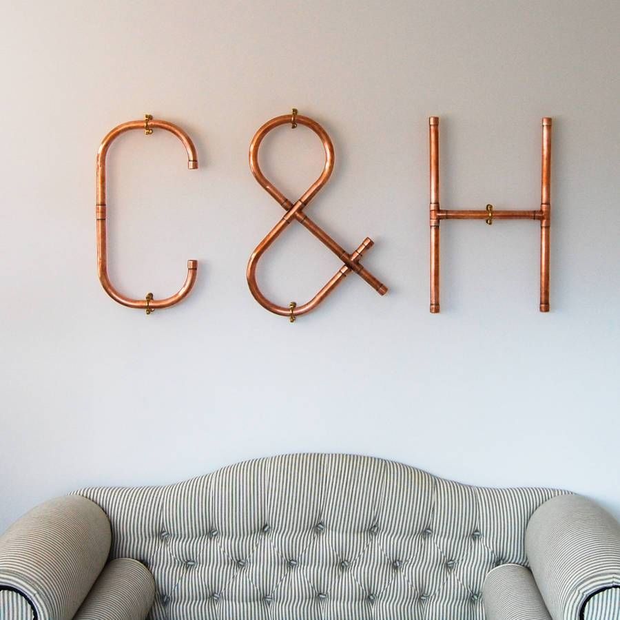Wall Decor. Best Of Decorative Initials Wall Art: Decorative Throughout Most Recent Large Copper Wall Art (Gallery 24 of 30)