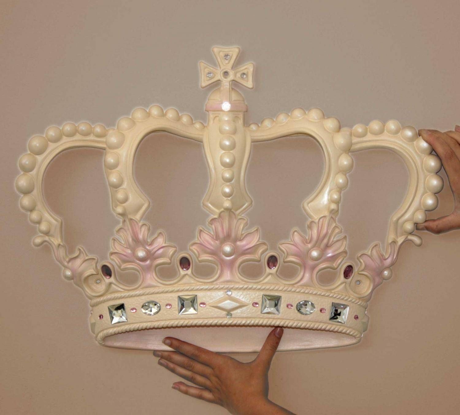 Wall Decor: Nice Large Crown Wall Decor Metal Wall Crown, Crowns Throughout Most Current 3d Princess Crown Wall Art Decor (View 1 of 20)
