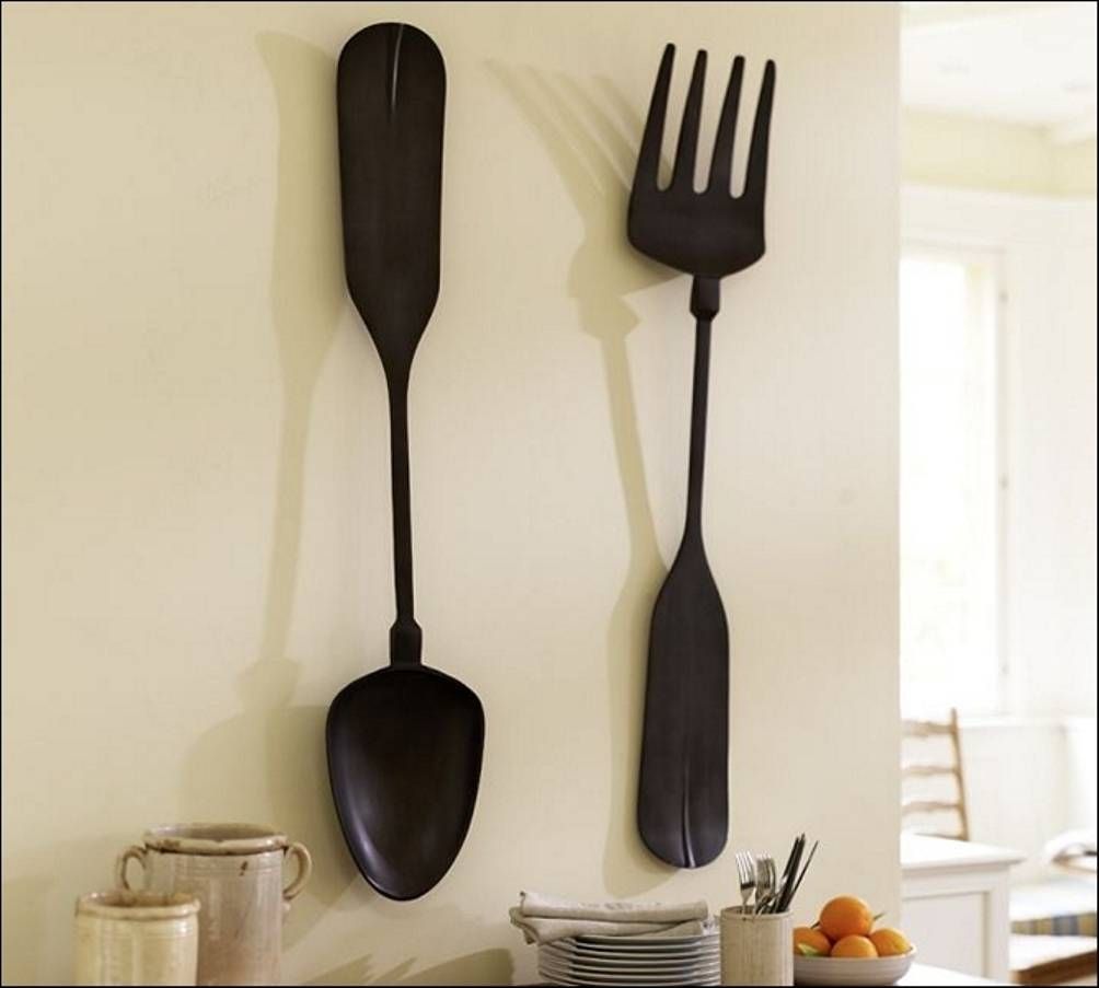 Wall Decor: Stunning Ideas With Oversized Spoon And Fork Wall Within Most Popular Big Spoon And Fork Decors (View 3 of 25)