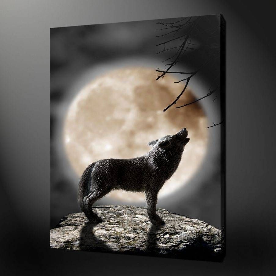 Winsome Wolf Pictures Wall Art Wolf Full Moon Premium Wolf Designs Intended For Most Recent Wolf 3d Wall Art (View 5 of 20)