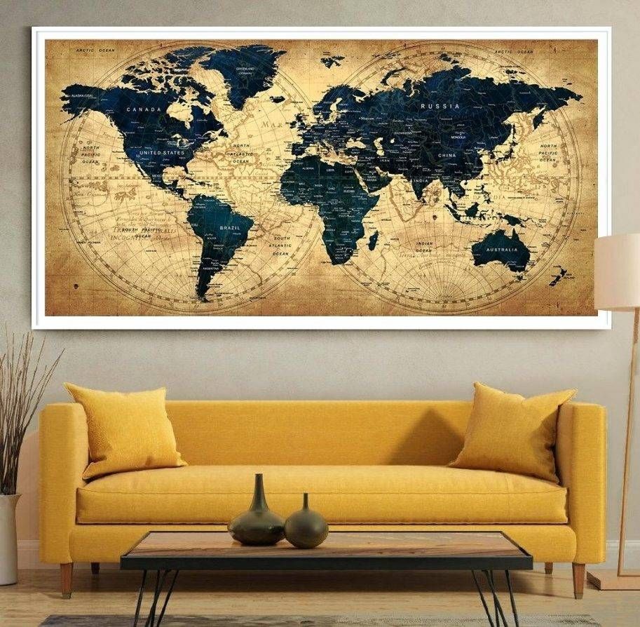 Zoom World Map Art Canvas Groupon Old Framed Wall Jurassic Uk Intended For Recent Groupon Wall Art (View 1 of 20)