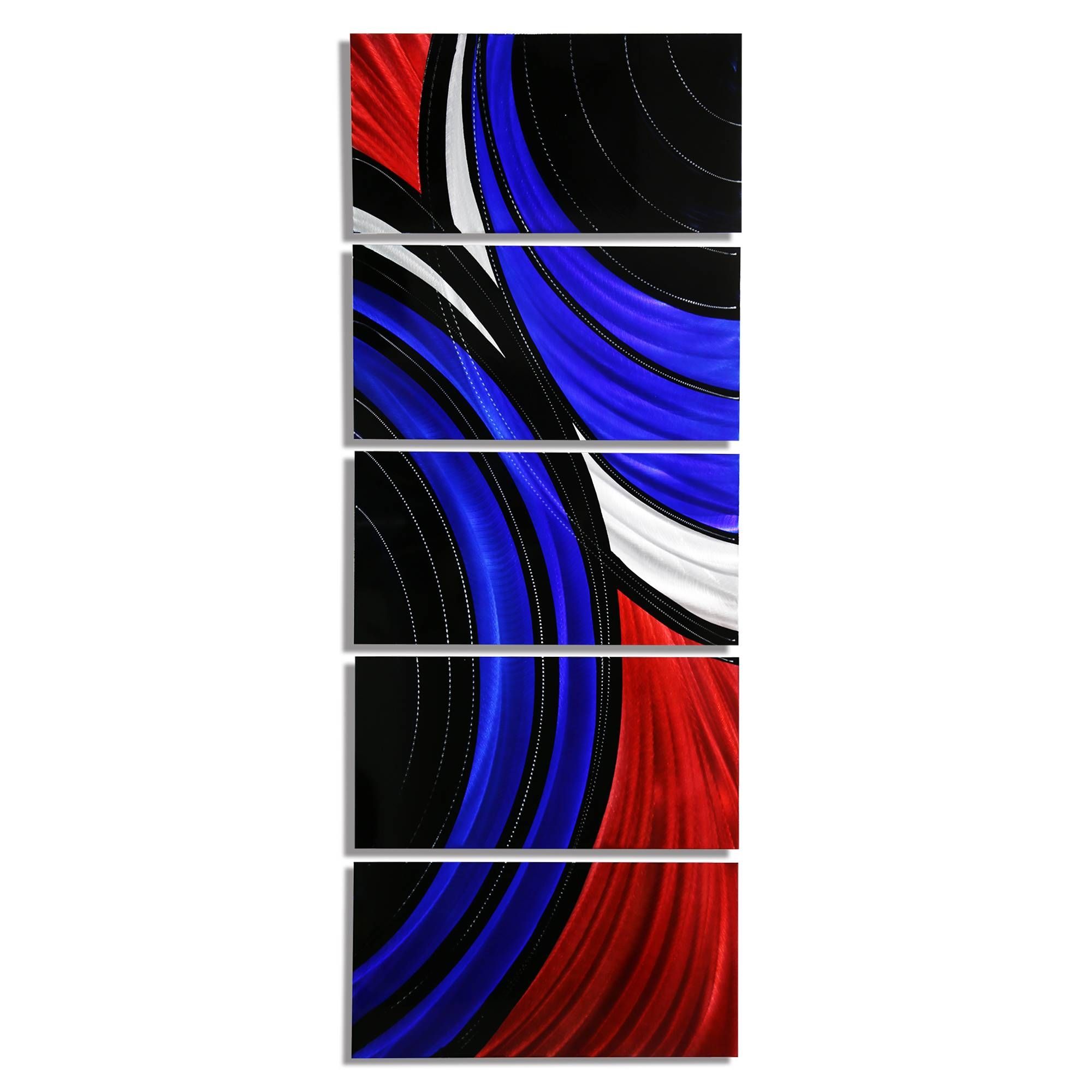 Allegiant – Extra Large Abstract Red, Blue & Black Modern Metal Intended For 2017 Red And Black Metal Wall Art (View 11 of 20)
