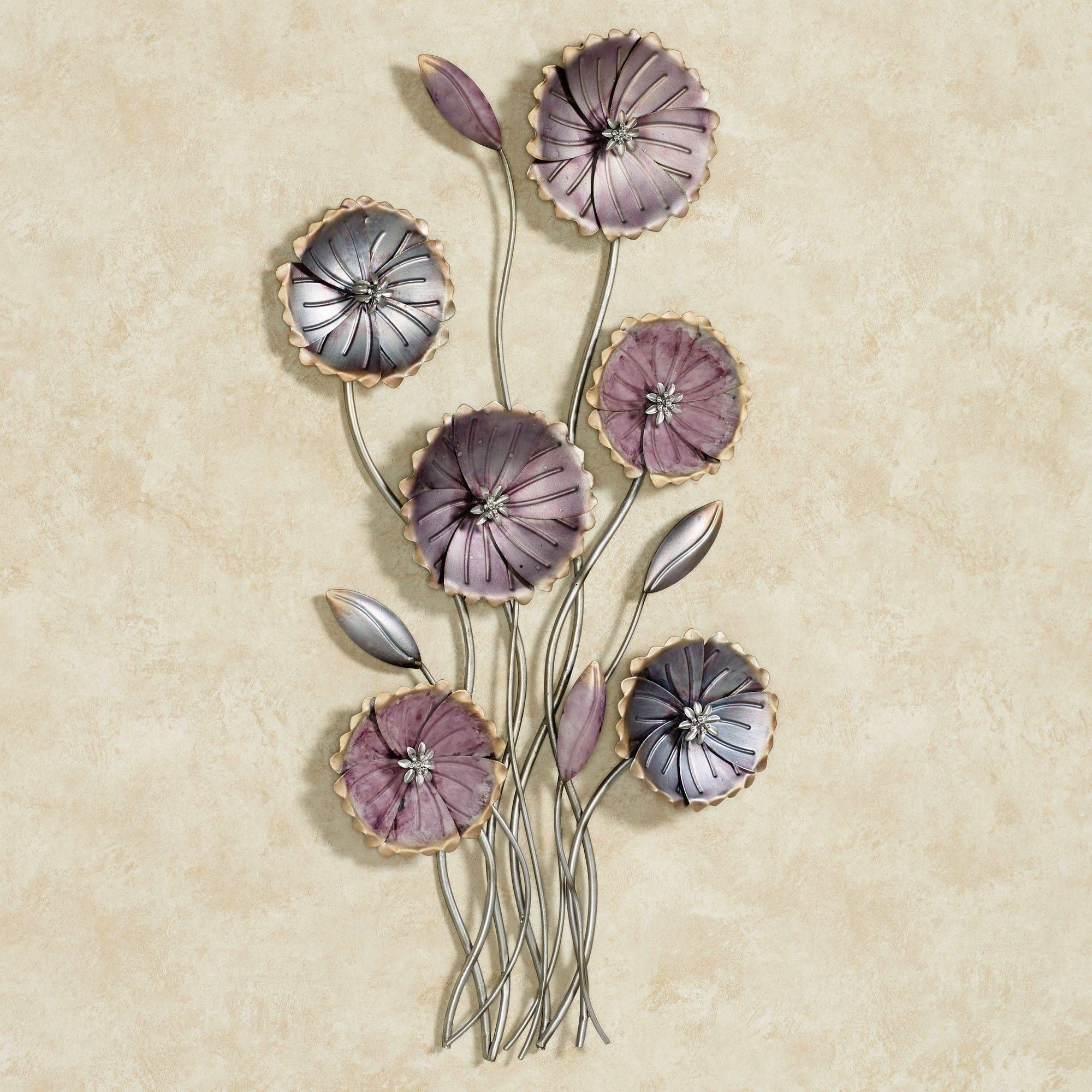 Charming Floral Array Purple Metal Wall Art In Latest Purple Metal Wall Art (View 9 of 20)