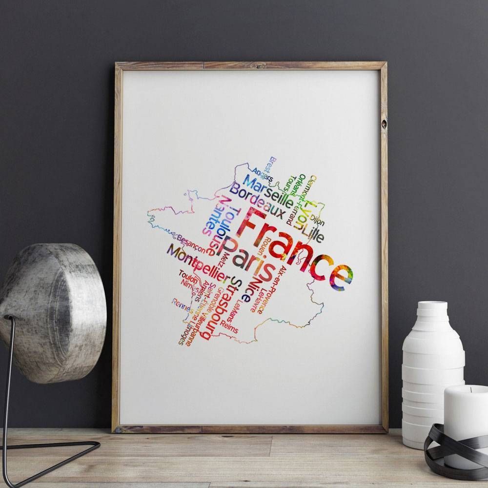 City Quotes Map Wall Art Living Room France Country Home Decor In 2017 City Map Wall Art (View 7 of 20)