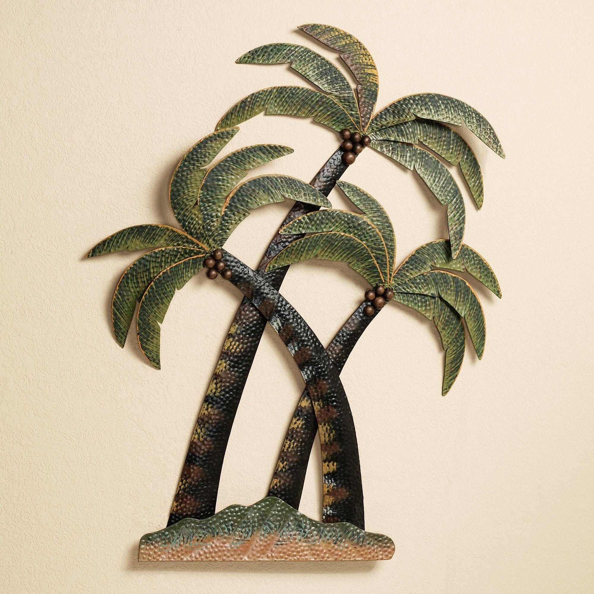 Coco Palm Tree Metal Wall Sculpture Pertaining To 2017 Palm Tree Metal Wall Art (View 1 of 20)