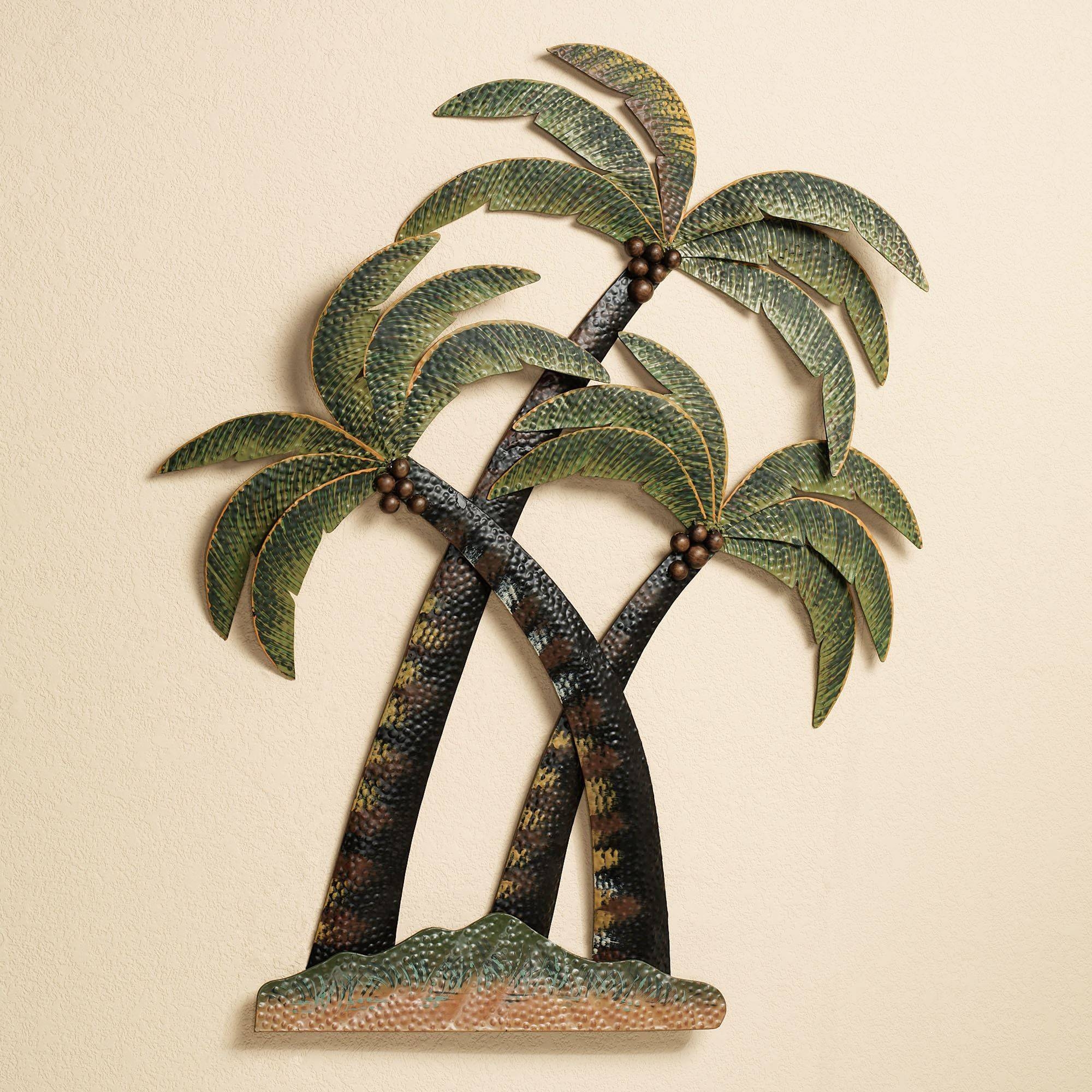 Coco Palm Tree Metal Wall Sculpture With Most Current Metal Wall Art Palm Trees (Gallery 1 of 20)