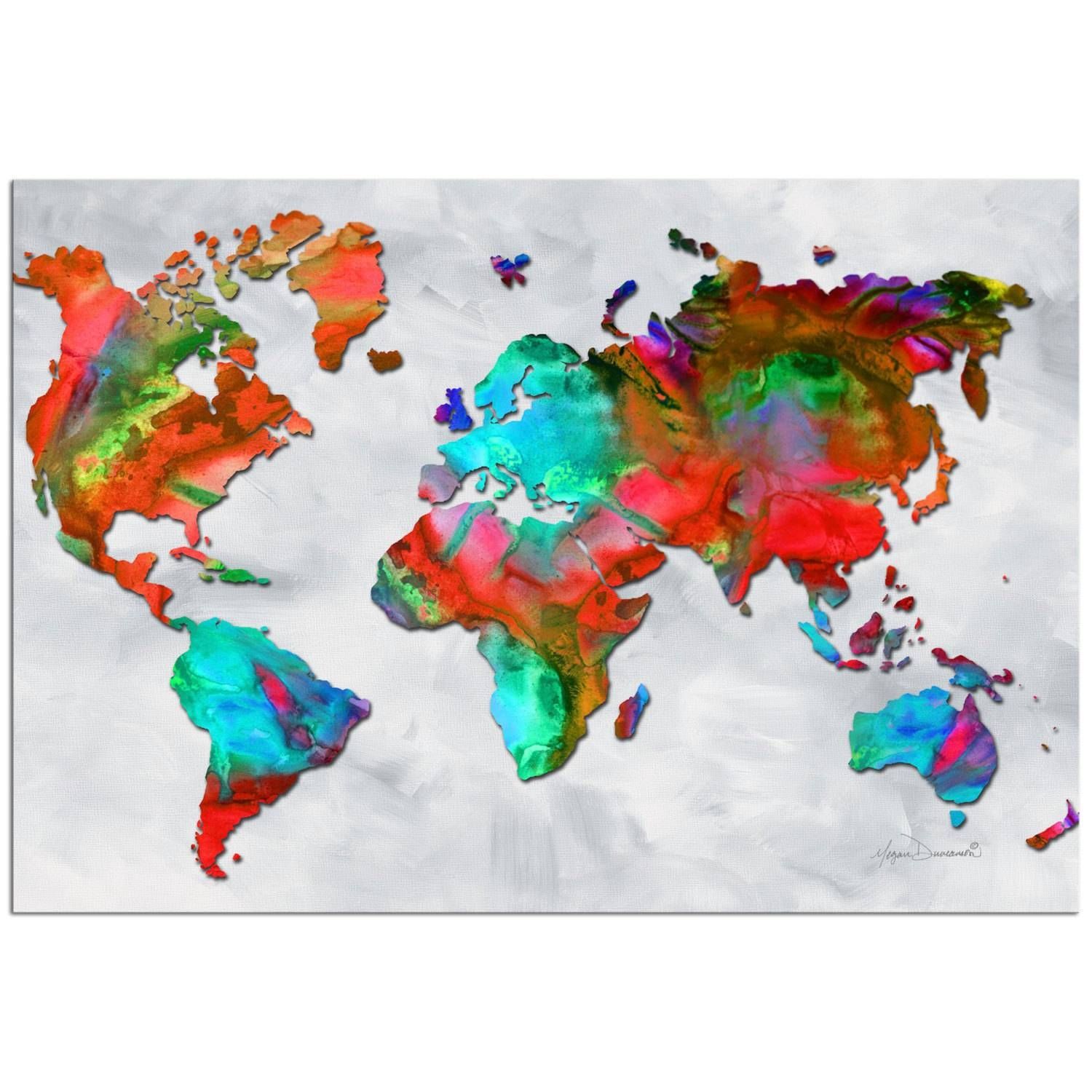 Colorful World Map Art 'beauty Of Color V (View 4 of 20)