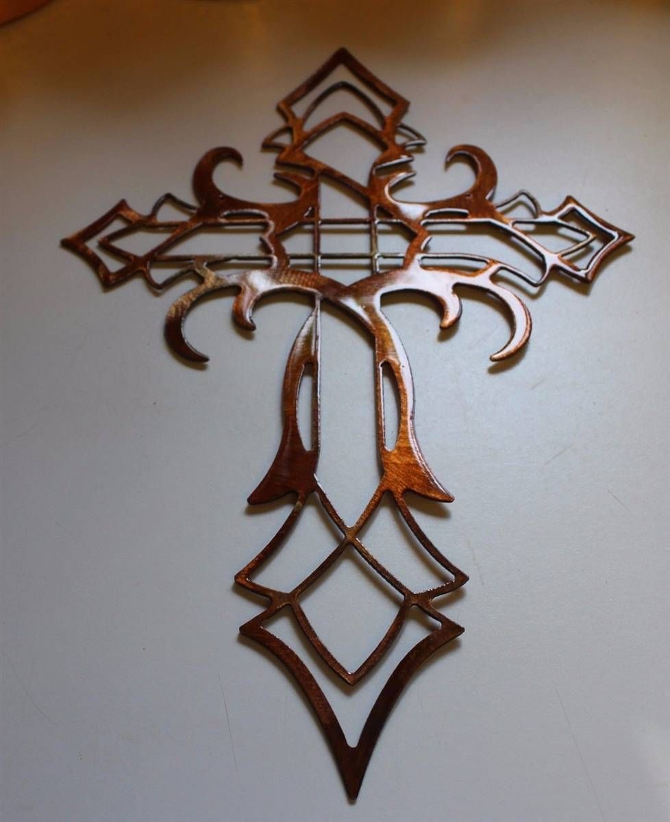 Cross Metal Wall Art Decor Copper/bronze Plated Pertaining To Current Bronze Metal Wall Art (View 3 of 20)