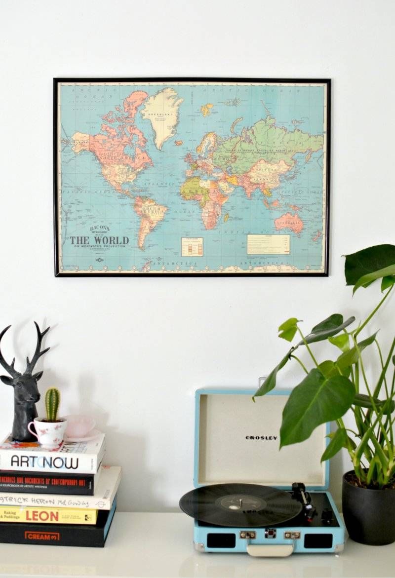Diy World Map Wall Art | Burkatron Intended For Current World Map Wall Art Framed (View 10 of 20)