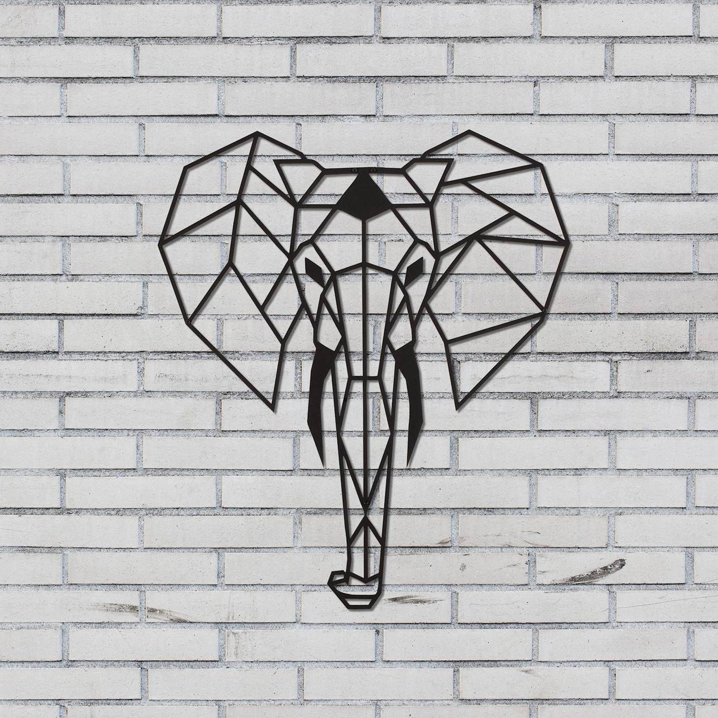 Elephant Metal Wall Art, Black | Achica Pertaining To Most Recent Elephant Metal Wall Art (View 4 of 20)