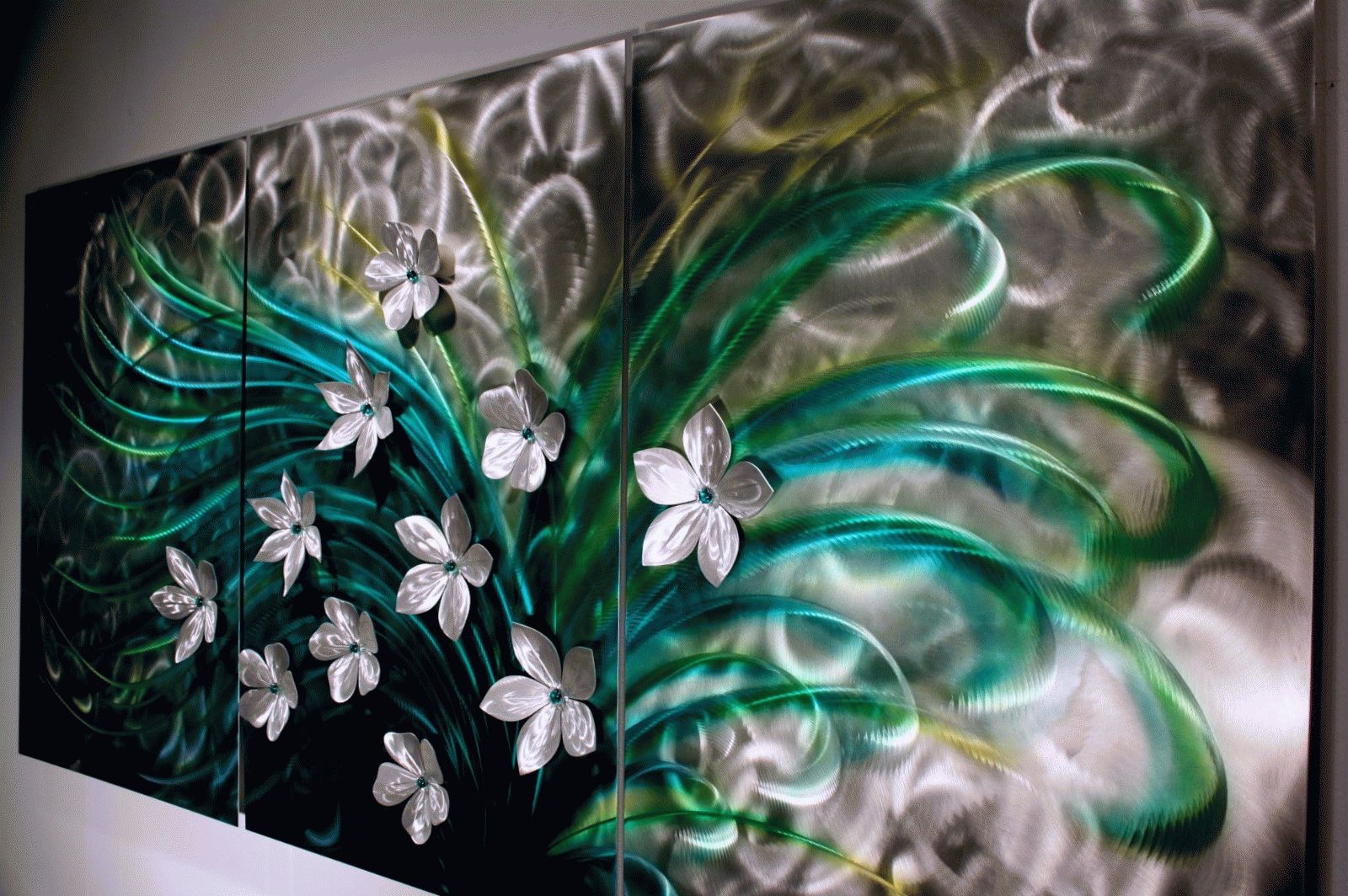 Floral Art, Metal Wall Sculpture, Abstract Home Decor Painting For Best And Newest Painted Metal Wall Art (View 5 of 20)
