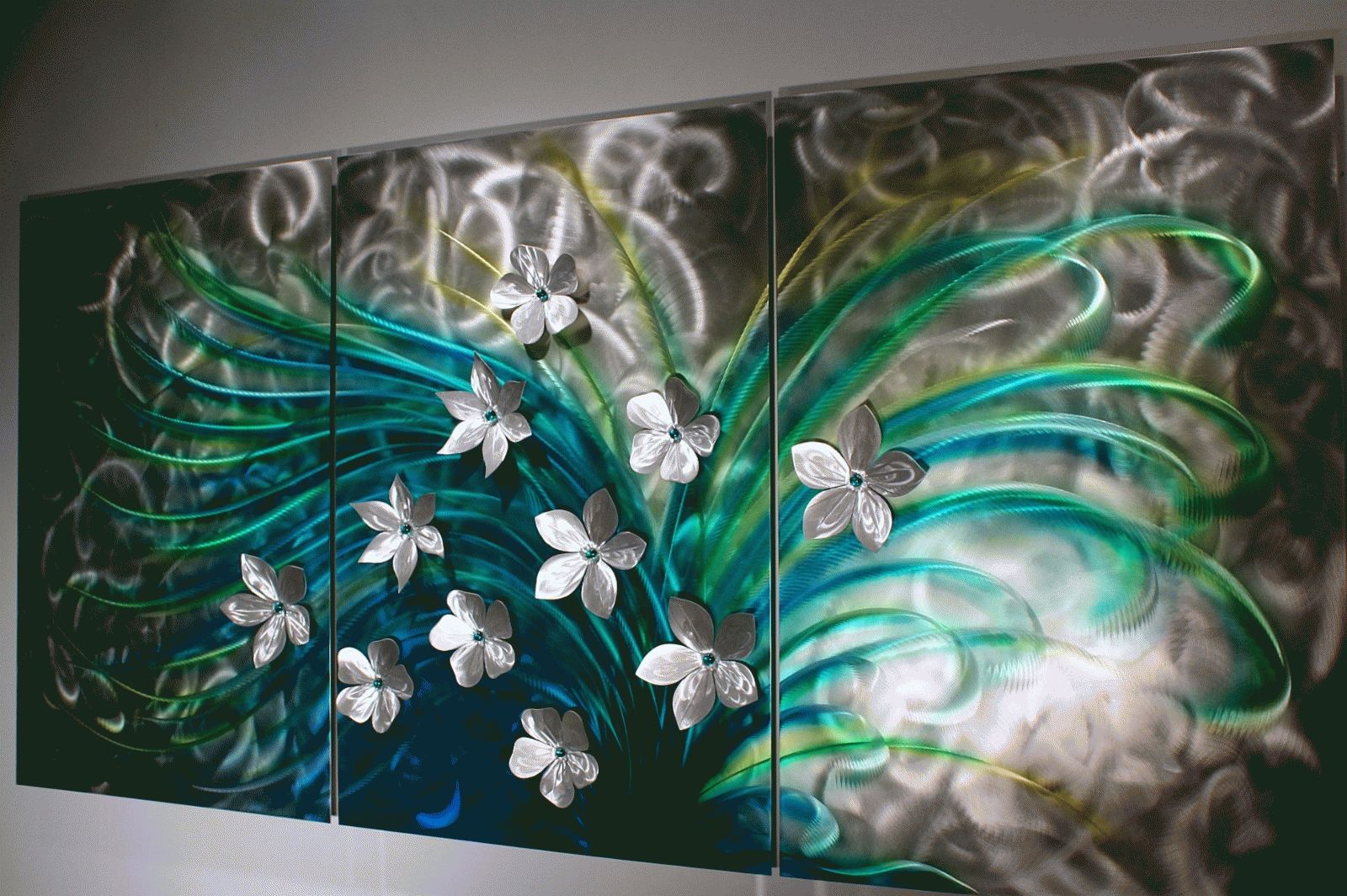 Floral Art, Metal Wall Sculpture, Abstract Home Decor Painting With Most Up To Date Painting Metal Wall Art (View 3 of 20)