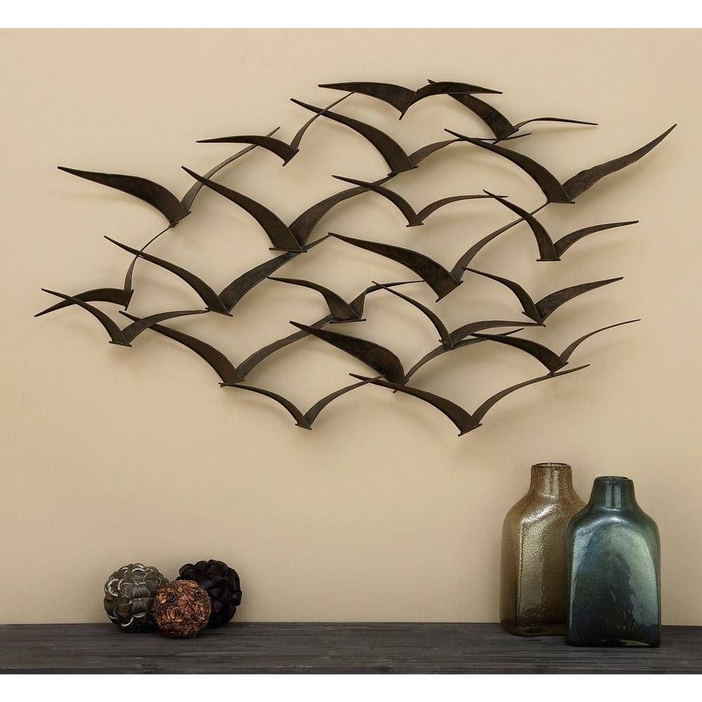 In Flight 47 In. Flock Of Birds Metal Wall Sculpture 80954 – The Pertaining To Most Current Bird Metal Wall Art (Gallery 14 of 20)