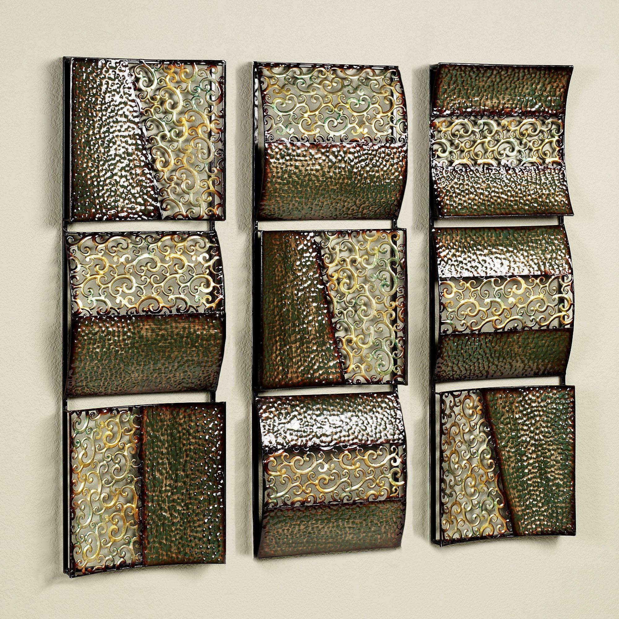 Intermission In Green Metal Wall Art Panel Set Regarding 2018 Metal Wall Art Panels (Gallery 1 of 20)