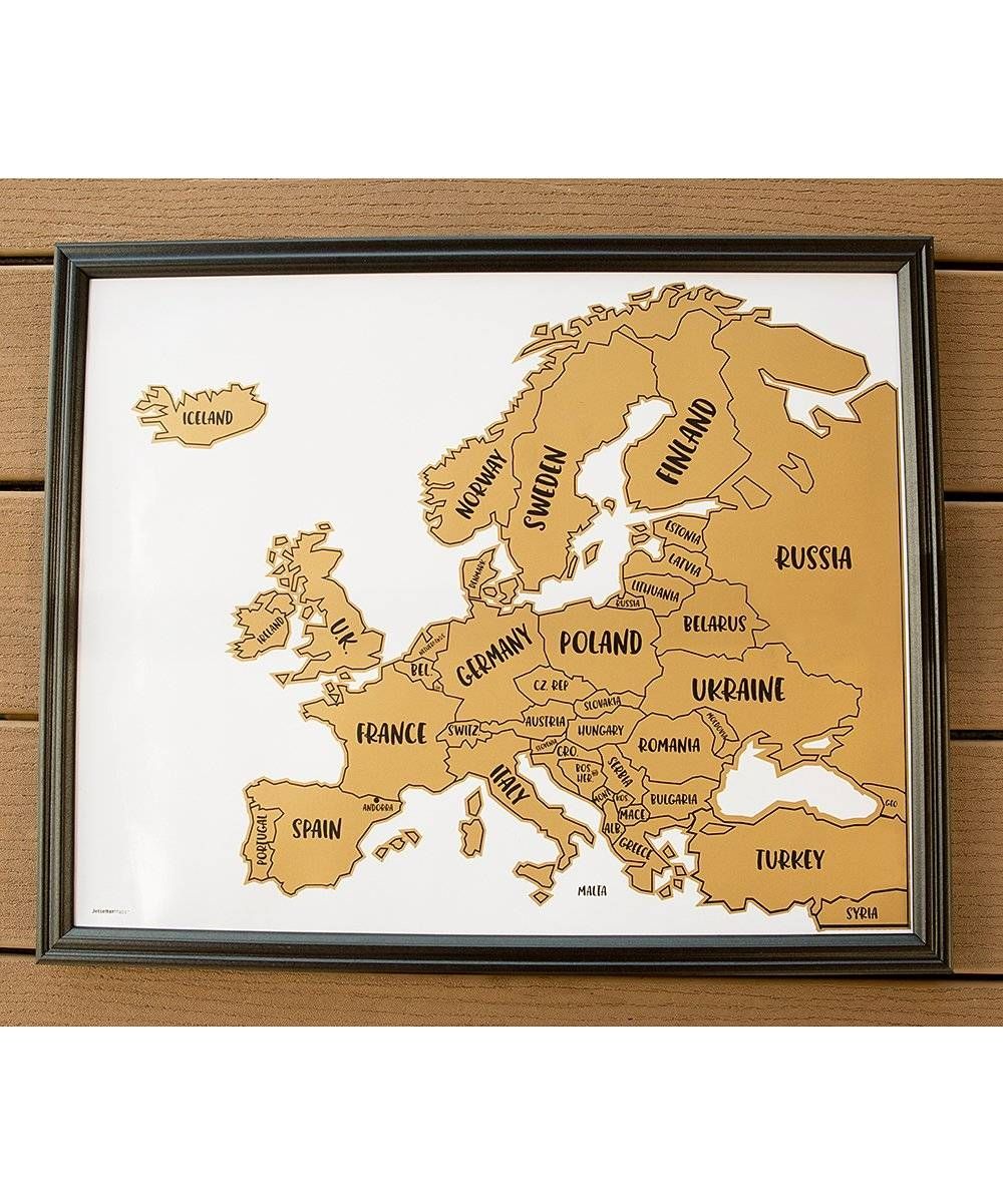 Jetsettermaps™ Scratch Your Travels Europe Map Wall Art | Zulily For Current Europe Map Wall Art (Gallery 15 of 20)