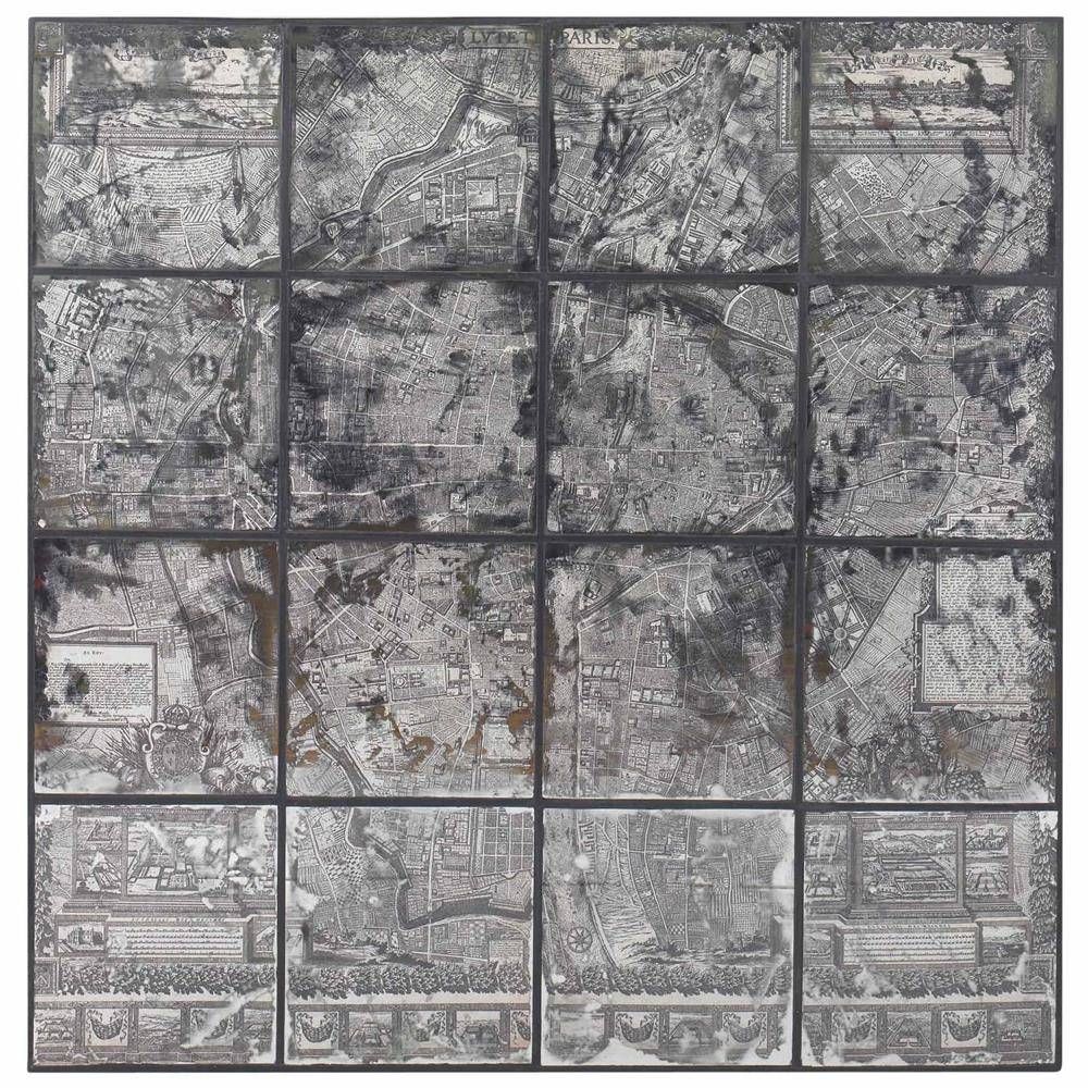 Kase Industrial Loft Dark Antique Mirror Parisian Map Wall Art Within 2018 Paris Map Wall Art (View 8 of 20)