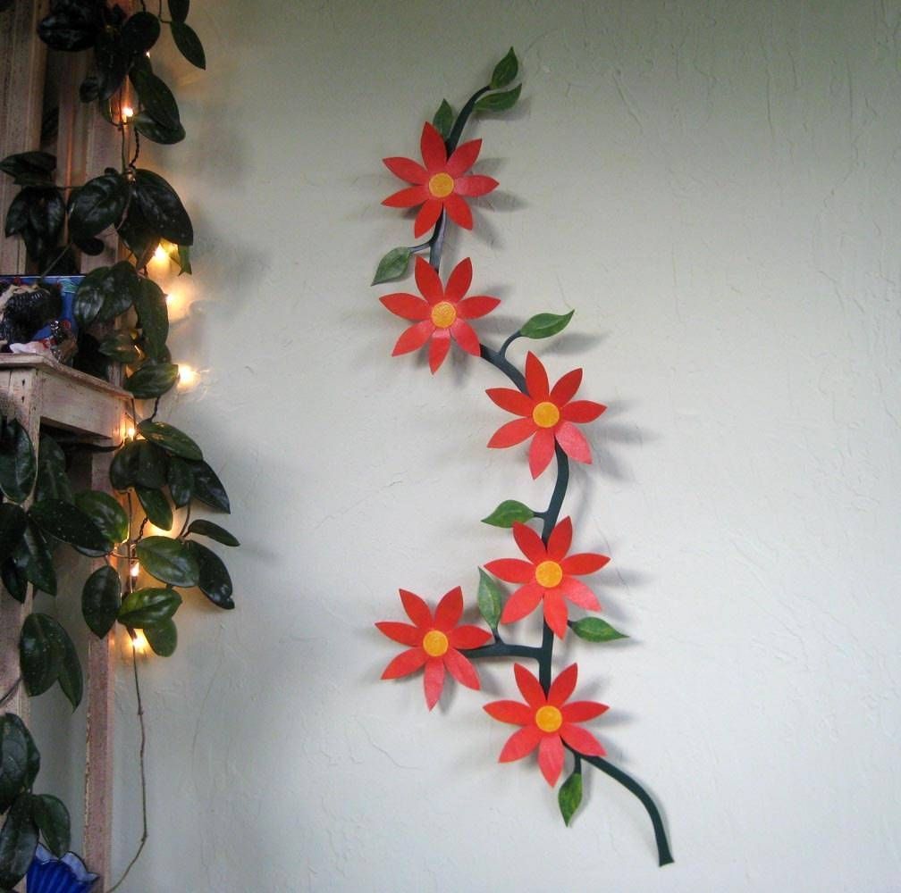 Large Metal Wall Art Flower Vine Sculpture Climbing Trailing With Regard To 2018 Indoor Metal Wall Art (View 20 of 20)