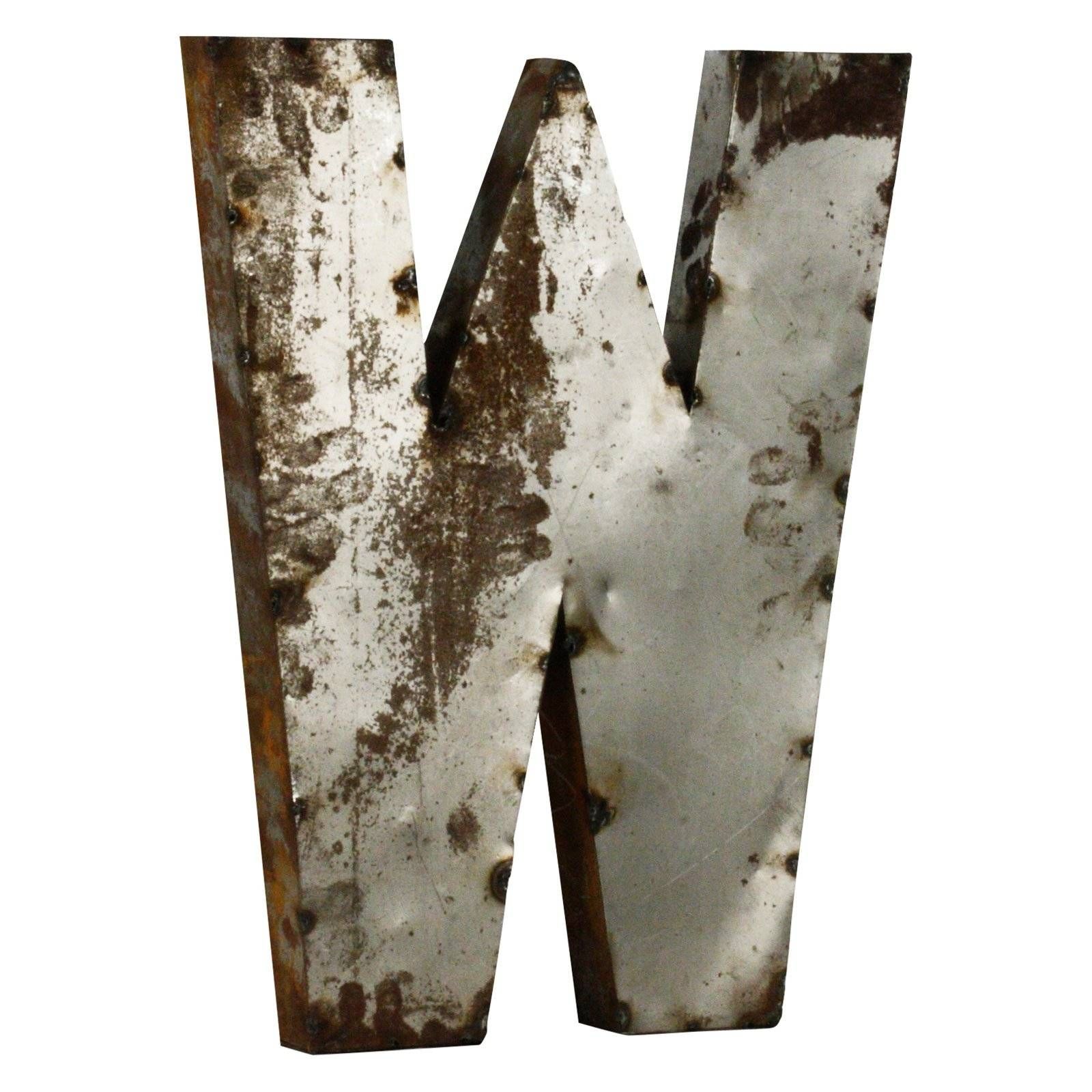 Letter W Metal Wall Art – 29w X 36h In (View 15 of 20)