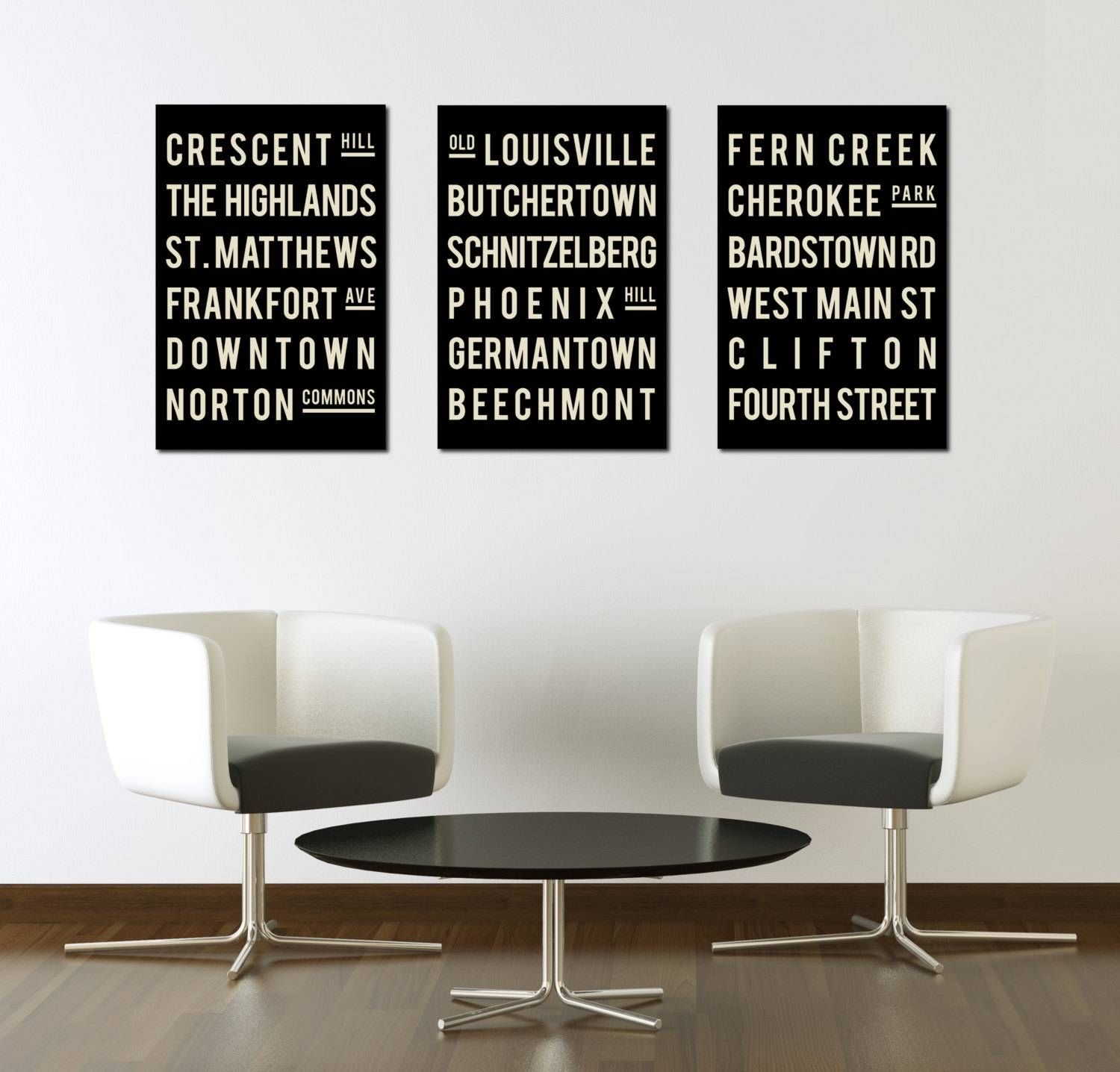 Louisville Poster Subway Sign Typography Print Living Room For Latest City Map Wall Art (View 18 of 20)