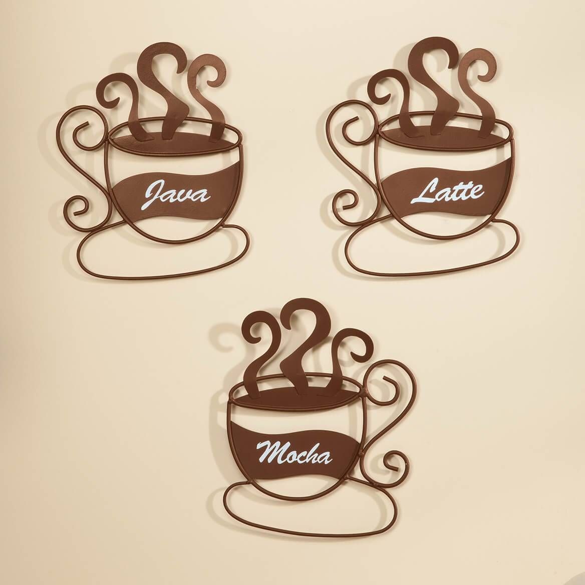 Metal Coffee Cup Wall Art, Set Of 3 – Metal Wall Art – Miles Kimball Intended For Most Up To Date Coffee Metal Wall Art (View 10 of 20)