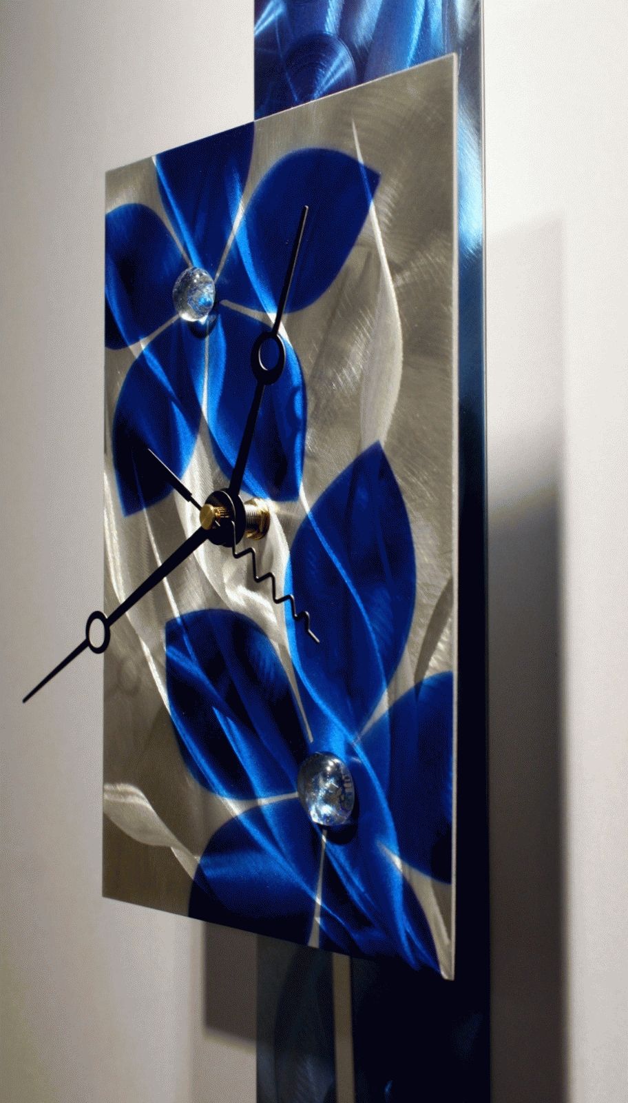 Metal Wall Art Sculpture Pendulum Clock Modern Abstract Decor Throughout Most Up To Date Blue Metal Wall Art (View 11 of 20)
