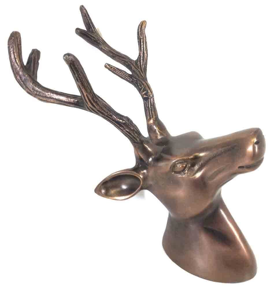 Metal Wall Art – Small Bronze Deer Stag Head Intended For Newest Deer Metal Wall Art (View 18 of 20)