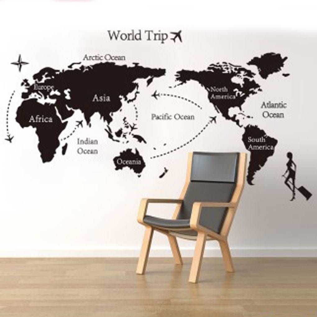 Miss World Trip Travel Map Wall Stickers Art Vinyl Decal Home Intended For Most Recent World Map Wall Art Stickers (View 11 of 20)