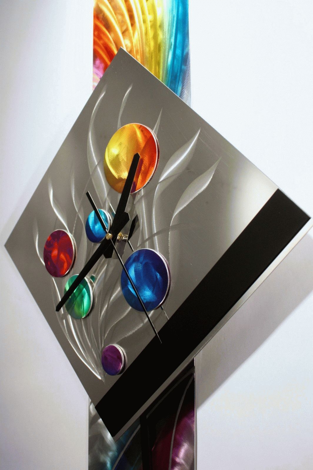 Modern Metal Wall Art Pendulum Clock, Abstract Sculpture Decor With Most Up To Date Colorful Metal Wall Art (View 6 of 20)