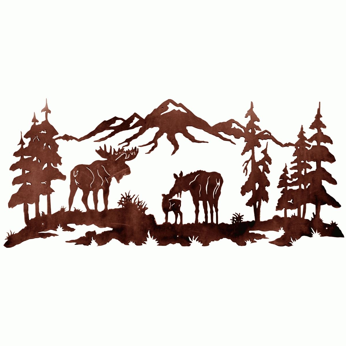 Moose Family Metal Wall Art In Current Metal Wall Art Animals (View 10 of 20)