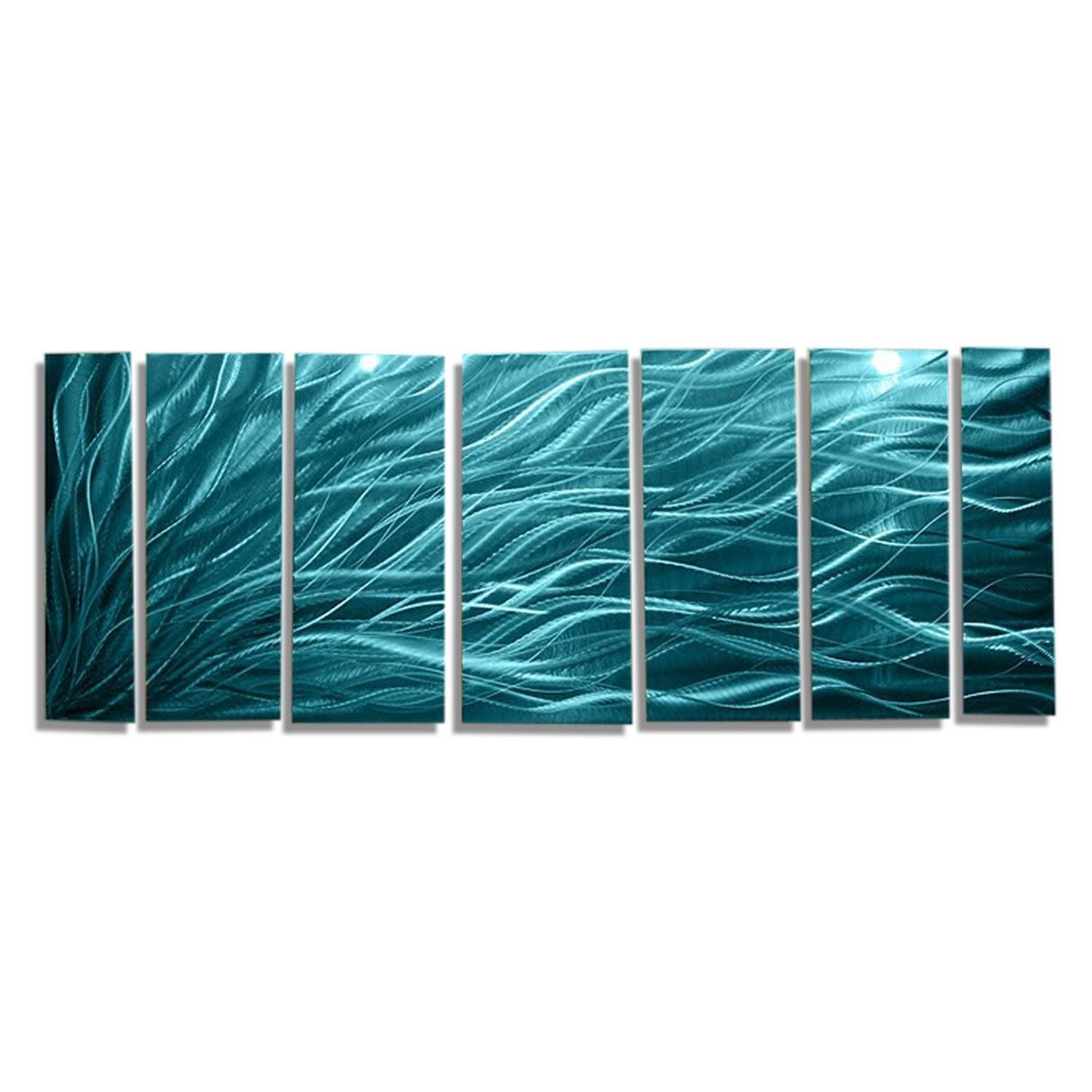 Rays Of Hope Aqua – Large Modern Abstract Metal Wall Artjon In 2018 Turquoise Metal Wall Art (View 7 of 20)