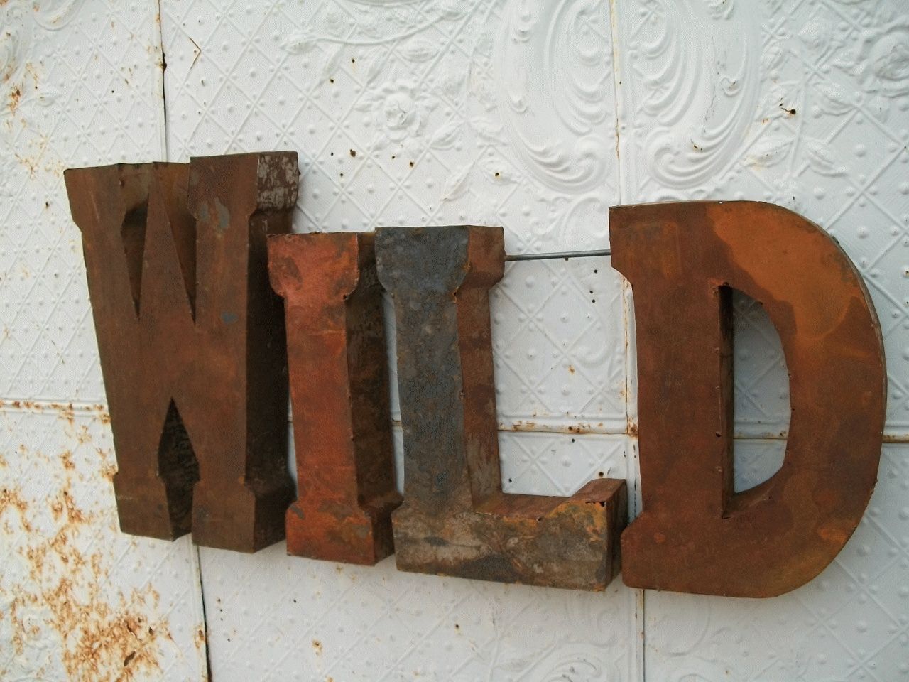 Rustic 37" 3d Metal Wild Sign – Trade Sign Indoor Or Outdoor Wall Art With Recent Rustic Metal Wall Art (View 14 of 20)