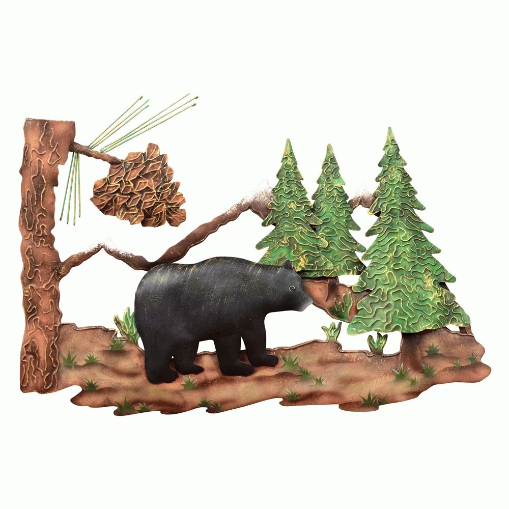Rustic Metal Art Wall Hangings Pertaining To Most Current Black Bear Metal Wall Art (View 2 of 20)