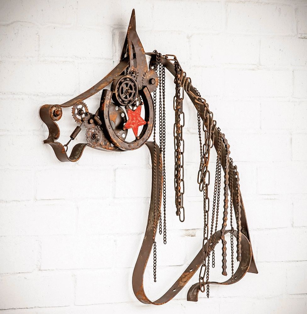 Rustic Metal Horse With Chain Mane Intended For Most Popular Western Metal Wall Art (View 15 of 20)