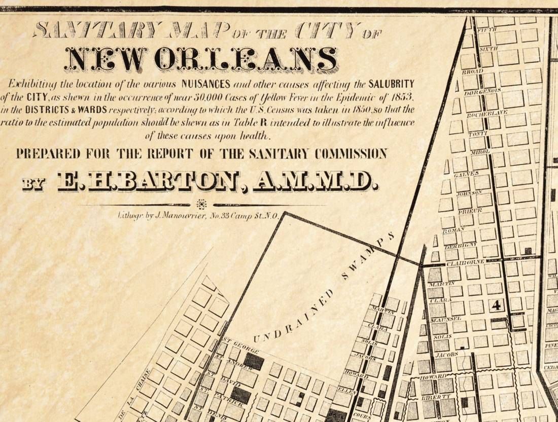 Sanitary Map Of New Orleans – Epidemiology Science – Old Maps And For Most Popular New Orleans Map Wall Art (Gallery 16 of 20)