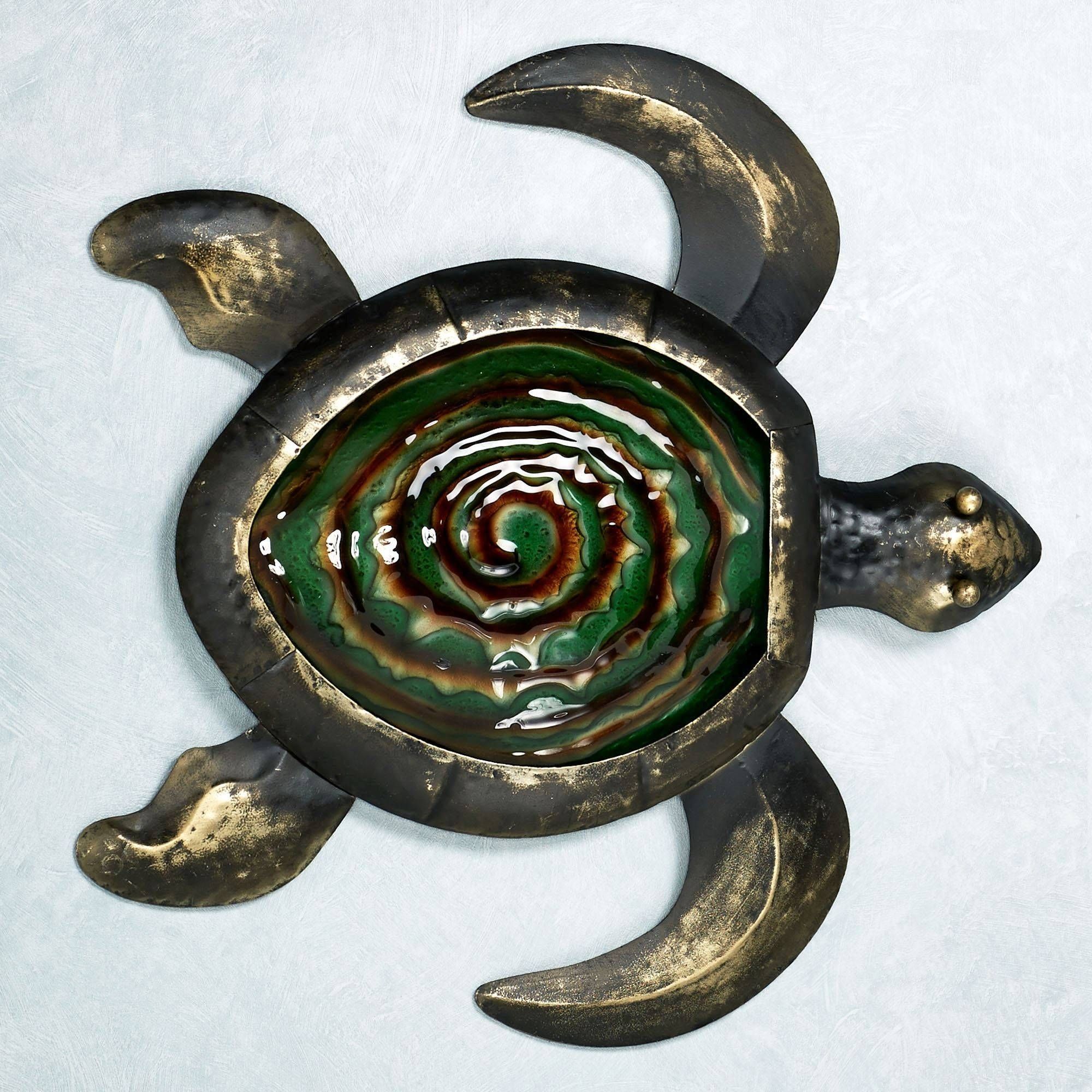 Sealife Indoor Outdoor Glass Metal Wall Art Regarding Best And Newest Sea Turtle Metal Wall Art (View 5 of 20)
