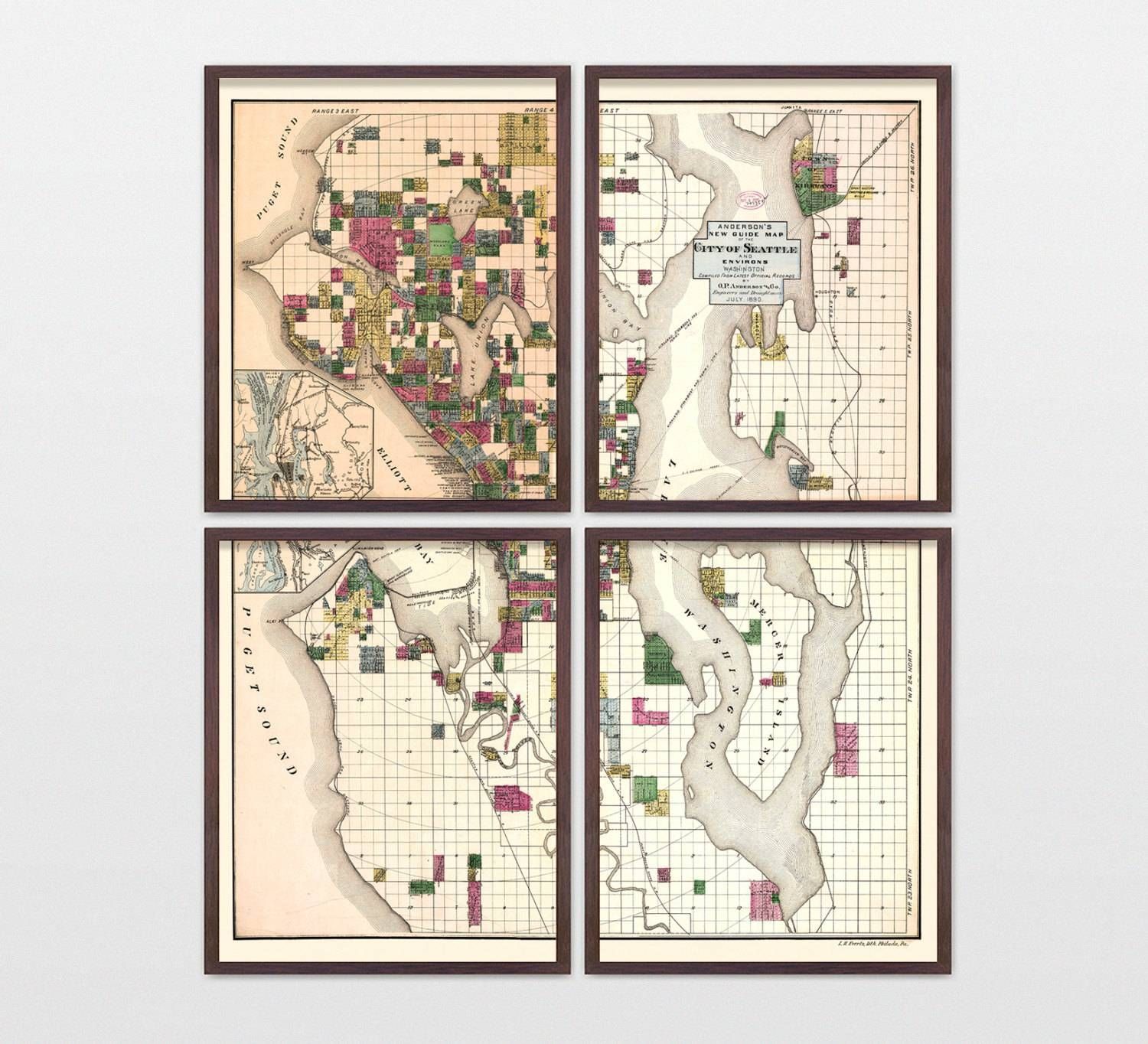 Seattle Map – Antique Map – Archival Reproduction – Seattle With Regard To 2017 Seattle Map Wall Art (View 15 of 20)