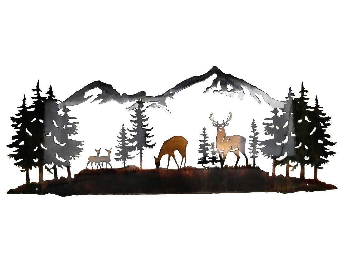 Smw419 Metal Decor Wall Art Nature With Mountains – Sunriver Metal Pertaining To Latest Nature Metal Wall Art (View 1 of 20)