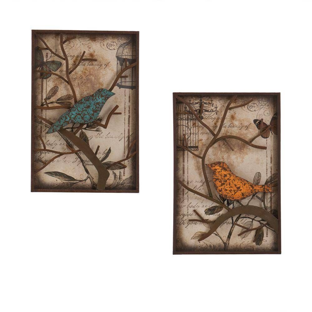 Southern Enterprises 16 In. X 24 In. Bird Decorative Wall Panel Throughout Most Popular Bird Metal Wall Art (Gallery 7 of 20)