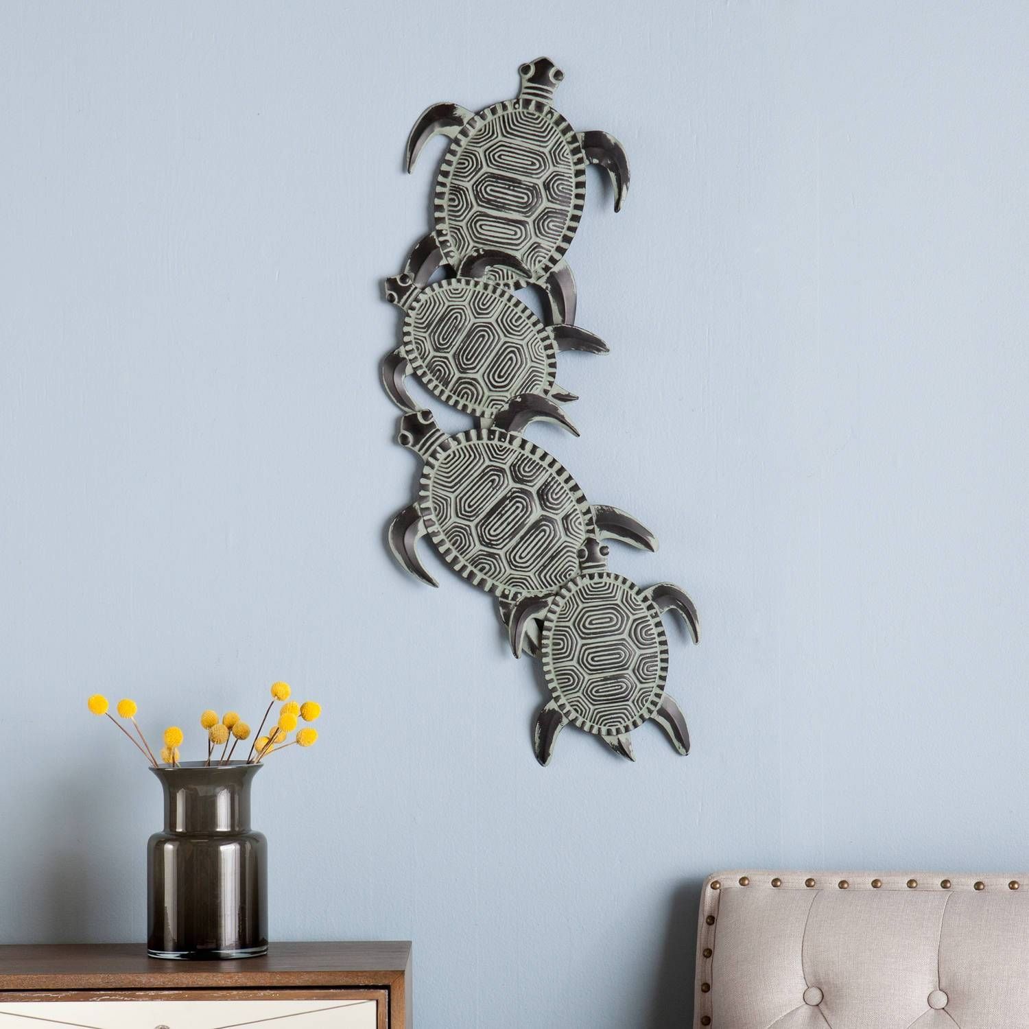 Southern Enterprises Metal Turtle Wall Art – Walmart Within Best And Newest Decorative Metal Wall Art (Gallery 20 of 20)