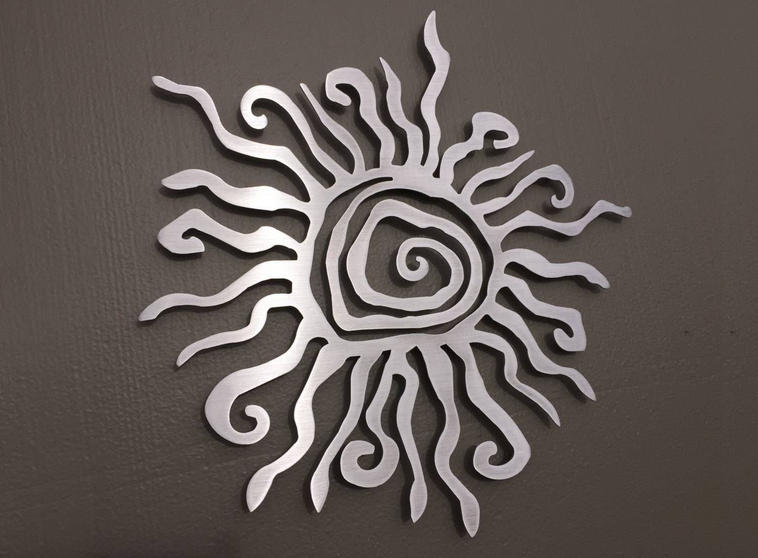 Spiral Sun Metal Wall Art Metal Wall Decor Silver Sun Within Newest Sun Metal Wall Art (View 14 of 20)