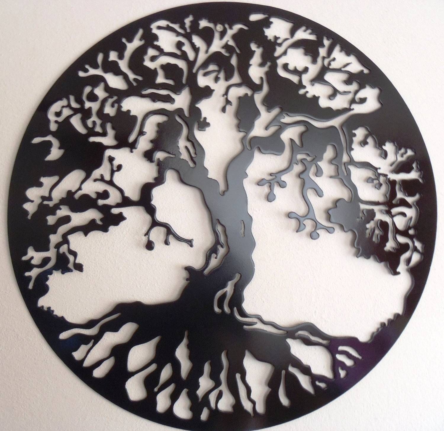 Tree Of Life Wall Decor Metal Art Black With Most Up To Date Black Metal Wall Art Decor (Gallery 1 of 20)