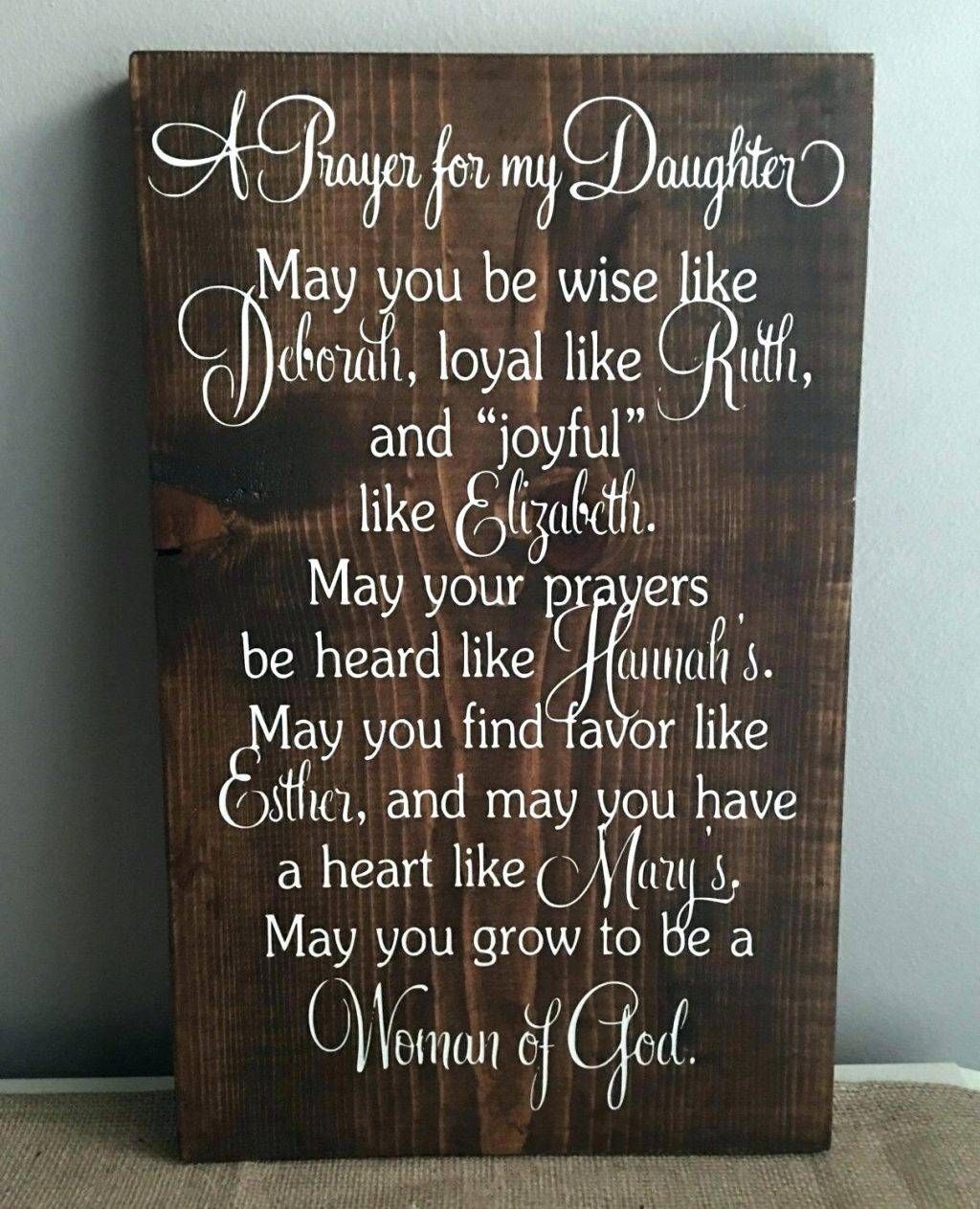 Wall Arts ~ Prayer Signs Wood Sign Rustic Nursery Religious Wall Intended For Best And Newest Religious Metal Wall Art (View 8 of 20)
