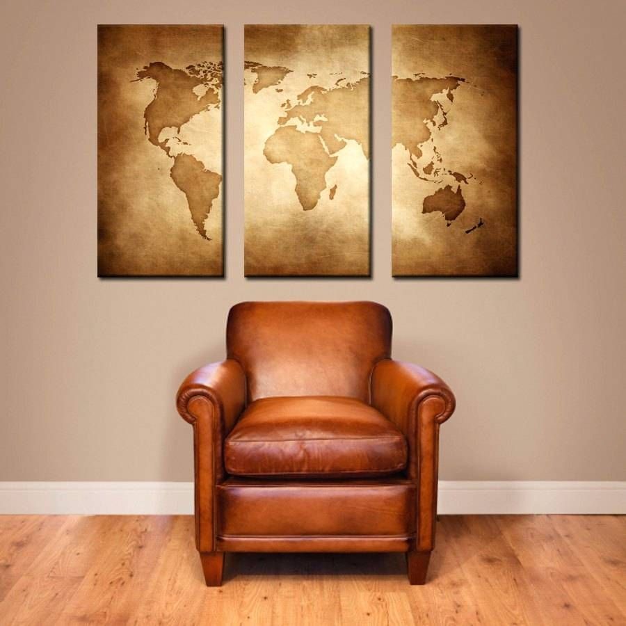 Wall Arts ~ Vintage World Map Wall Art Large Wall Art World Map Inside Current Paris Map Wall Art (View 19 of 20)