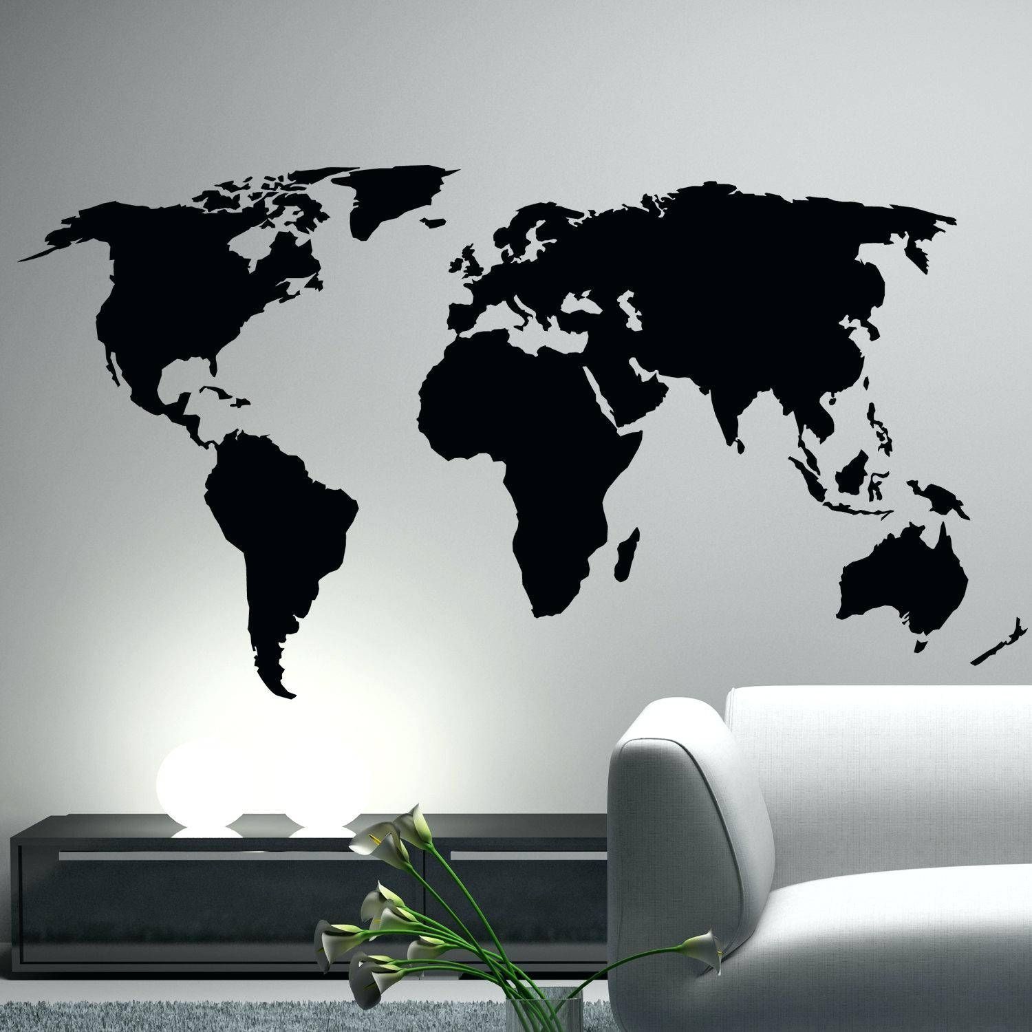 Wall Stickers Wall Decals Office Decor World Map Wall Decal With Regard To Newest World Map Wall Art Stickers (View 18 of 20)