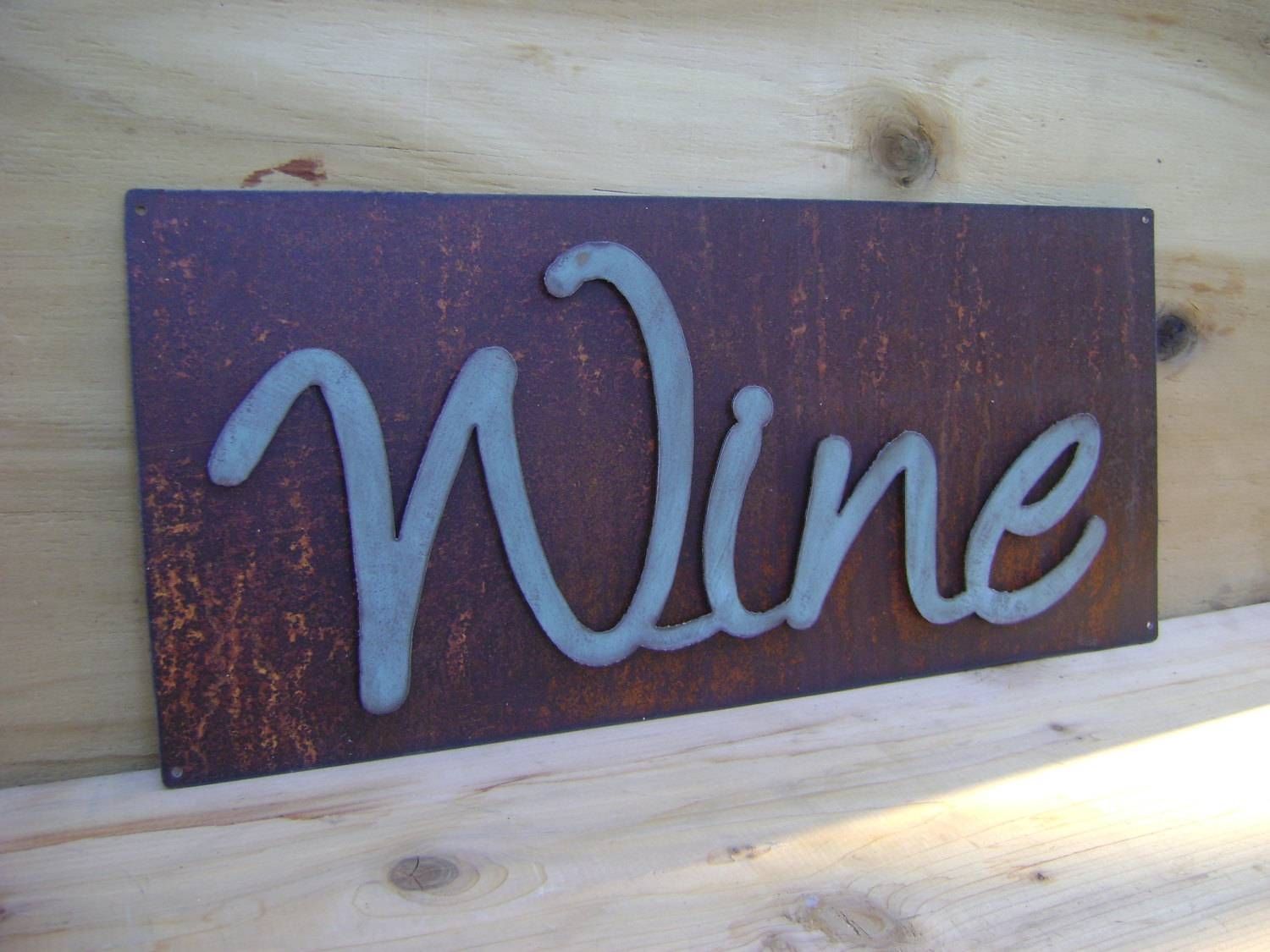 Wine Sign Wall Art Metal Wine Wall Hanging Metal Words With Regard To Current Metal Wall Art Words (View 13 of 20)