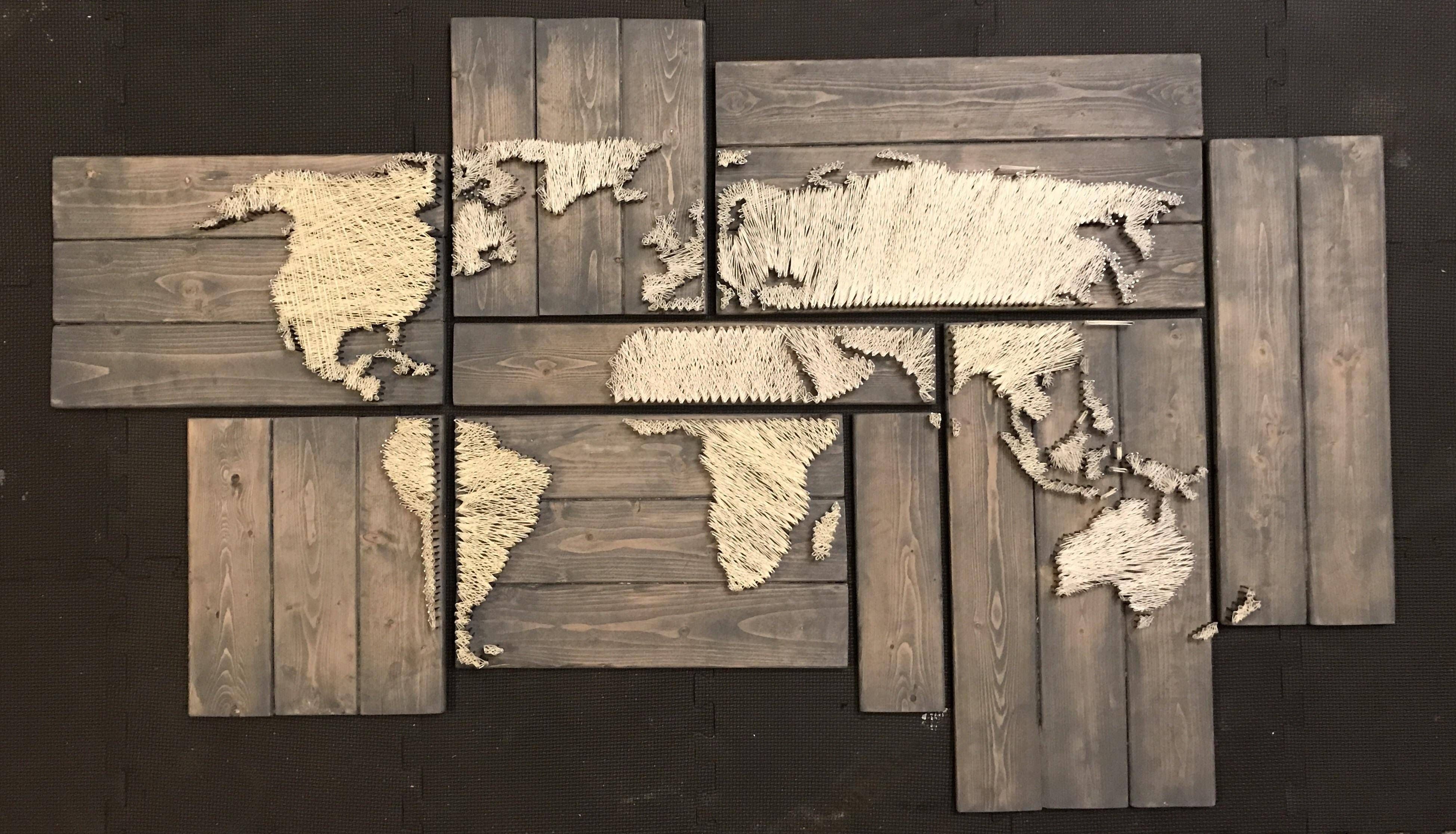 With Over 1,000 Nails And 400 Yards Of String, My World String Art Intended For Current String Map Wall Art (View 13 of 20)