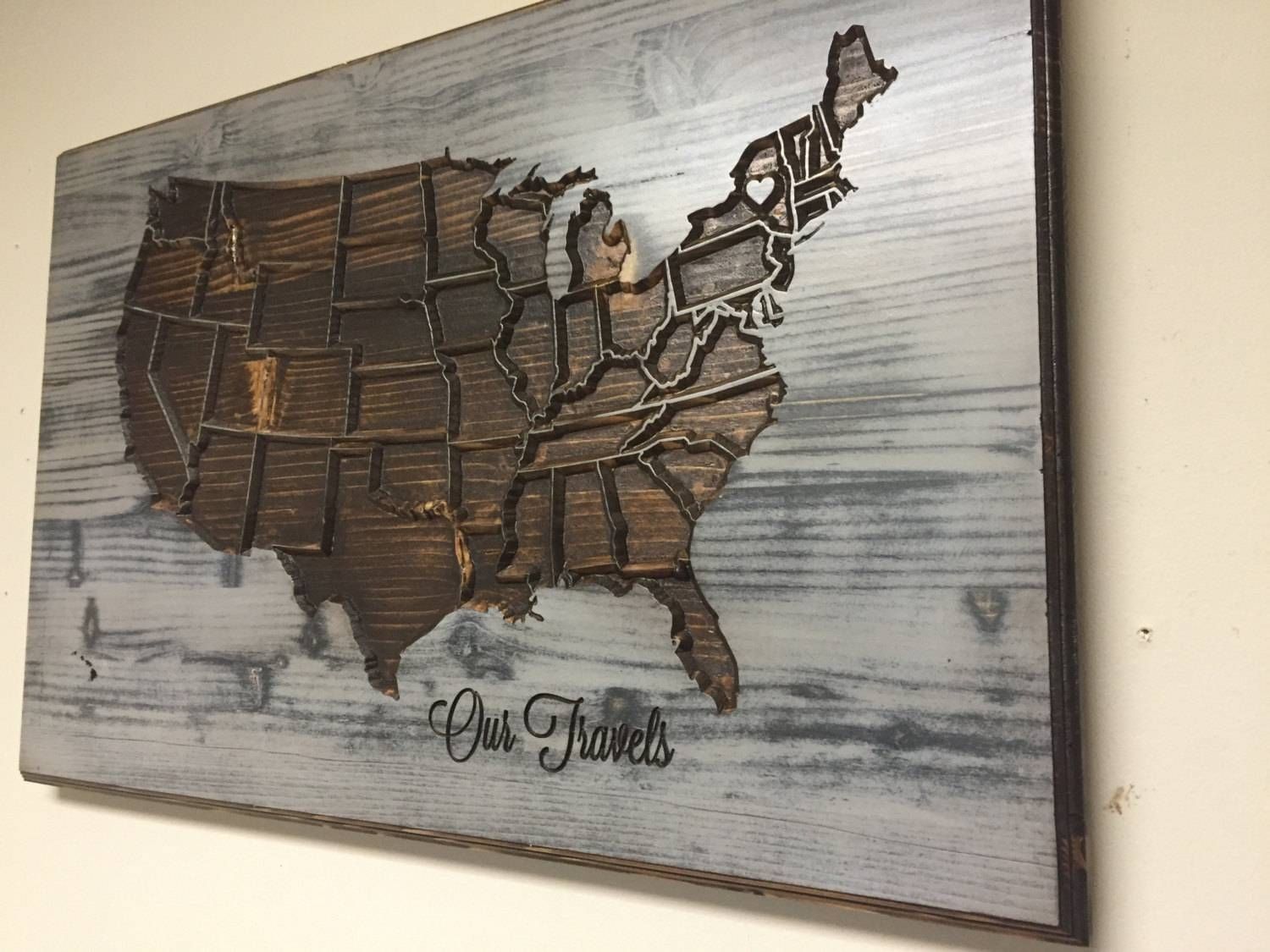 Wooden Usa Map Wall Art Beautiful Diy Usa Map Wall Art American With Regard To Most Up To Date String Map Wall Art (View 9 of 20)