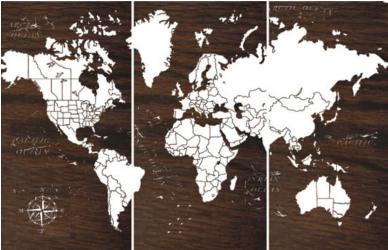 World Map Push Pin Travel Map Wall Art World Map Pertaining To 2017 Custom Map Wall Art (View 12 of 20)