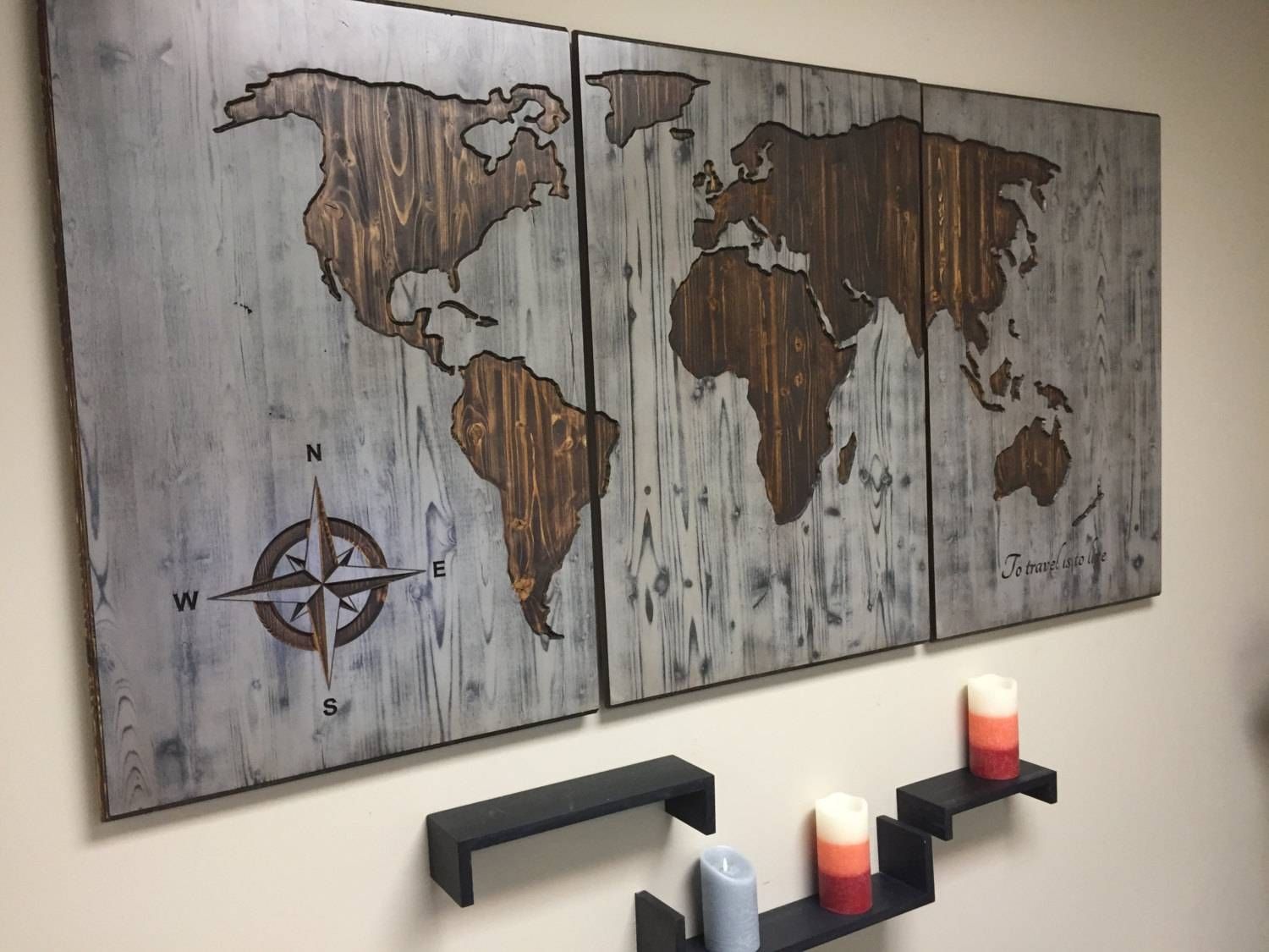 World Map Wood Wall Art Carved Custom Home Decor Wooden Best Of Pertaining To Most Current Custom Map Wall Art (View 1 of 20)